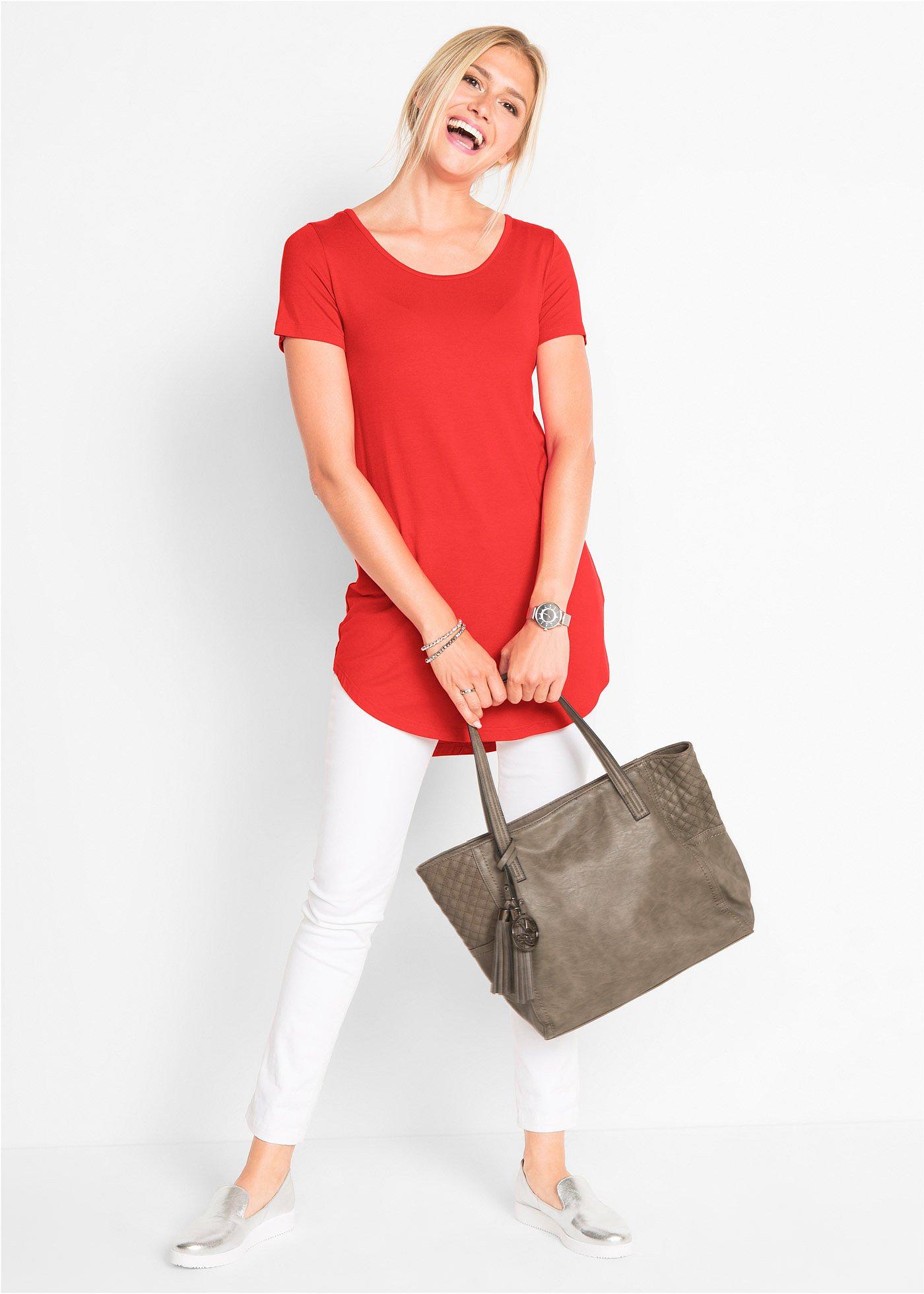 Długi shirt z miękkiej wiskozy - Bonprix