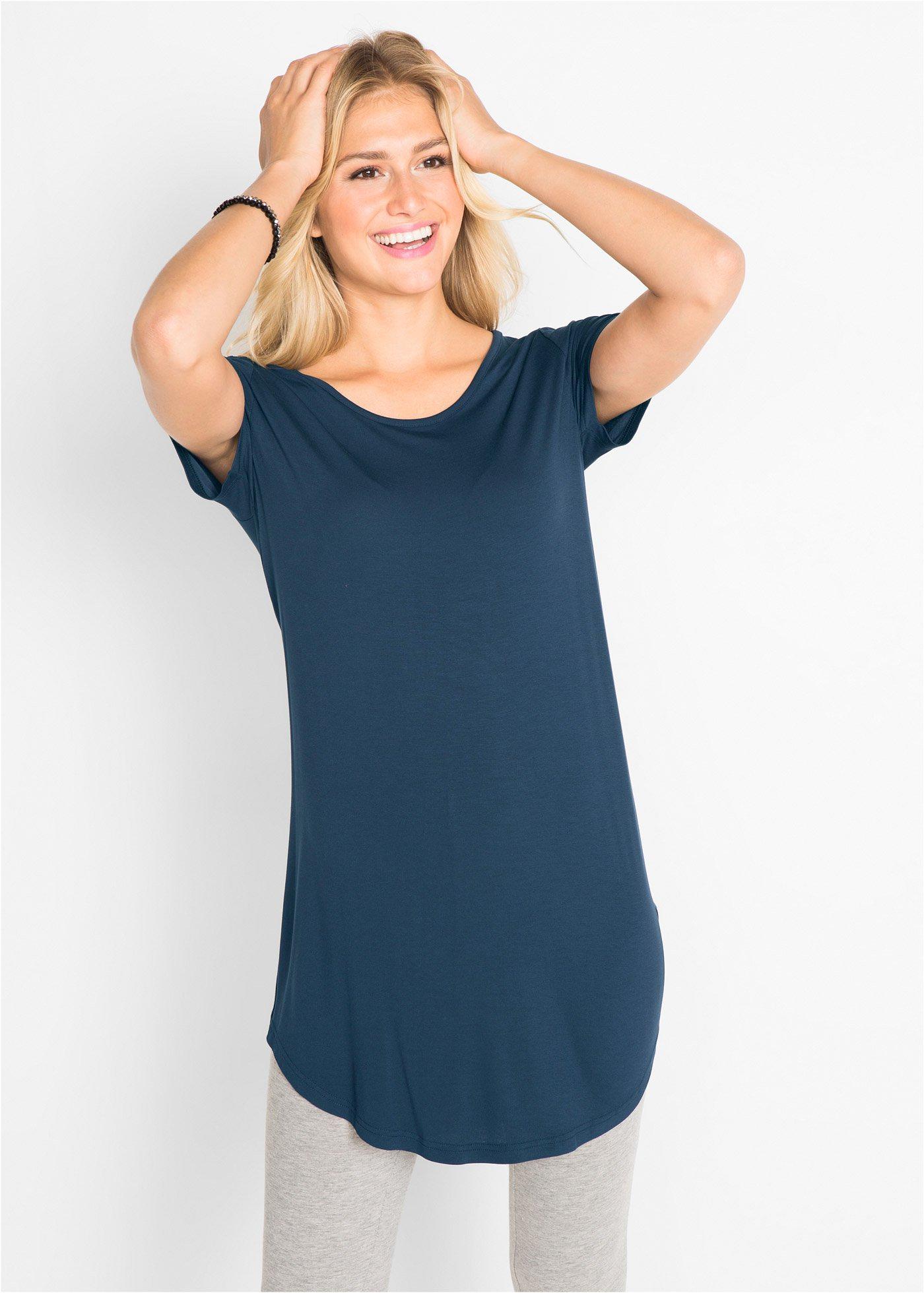 Długi shirt z miękkiej wiskozy - Bonprix