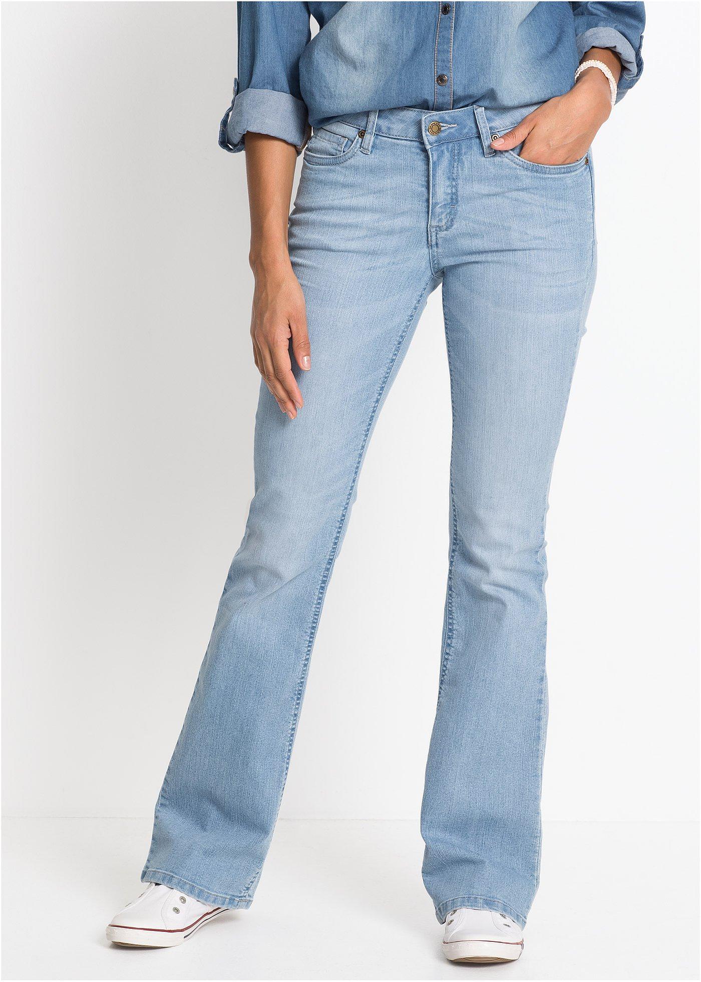 Wygodne dżinsy ze stretchem o kroju bootcut, mid waist - Bonprix