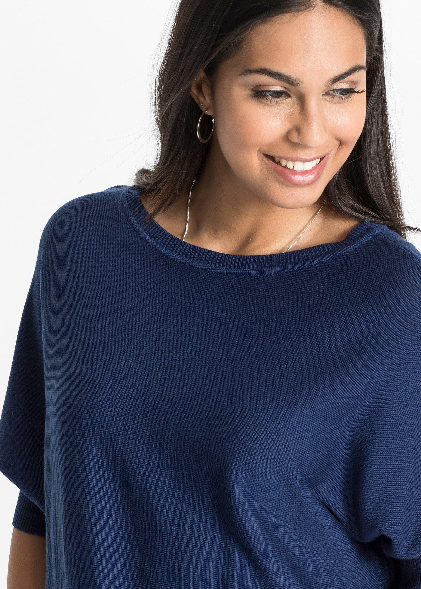 Sweter z cienkiej dzianiny z mieszanki bawełny - Bonprix