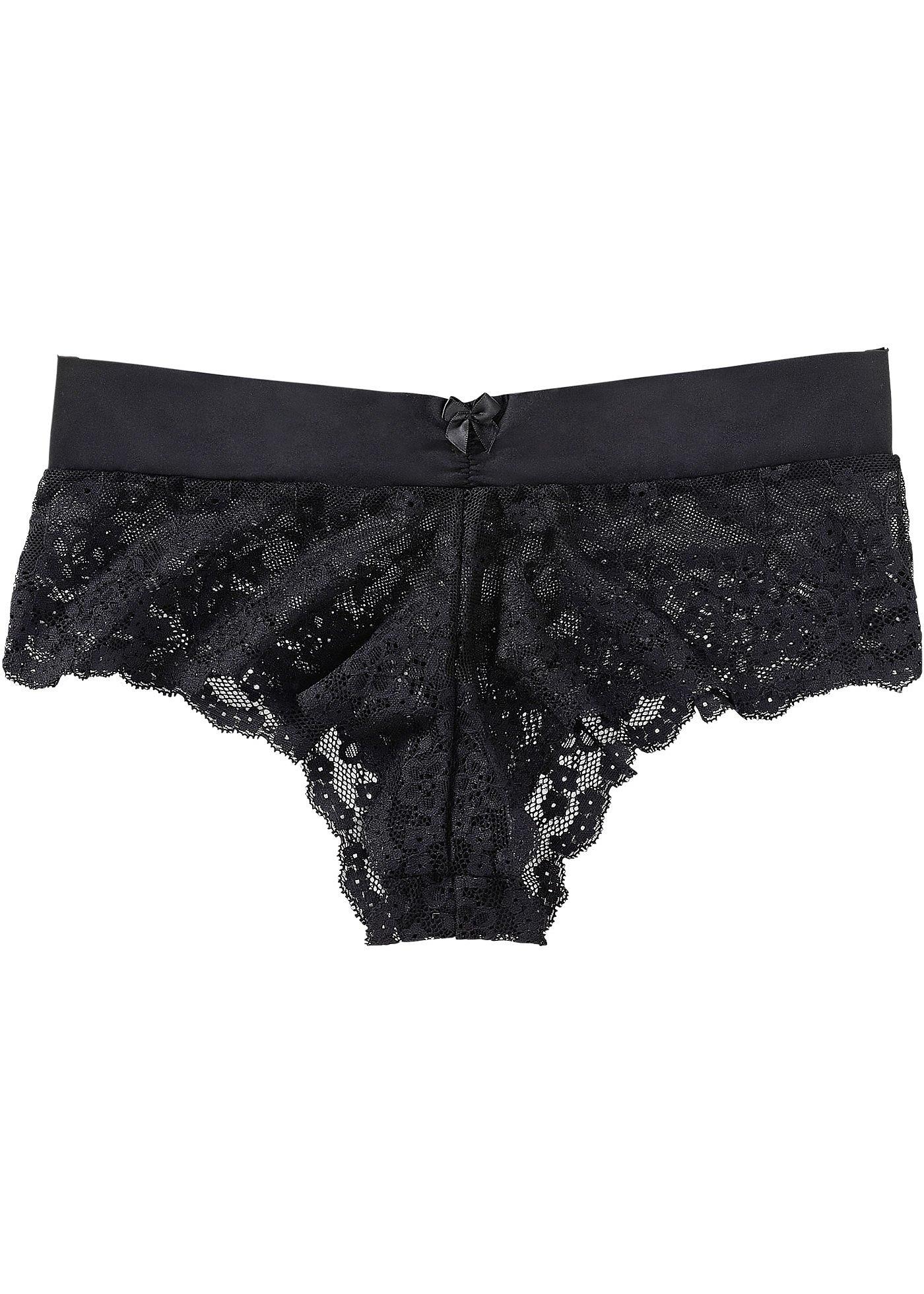Figi panty z subtelnej koronki - Bonprix