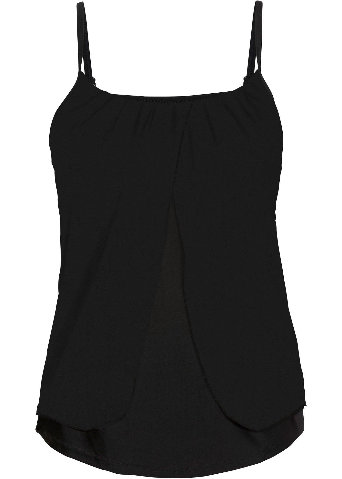 Schönes TankiniTop mit verstellbaren Trägern schwarz