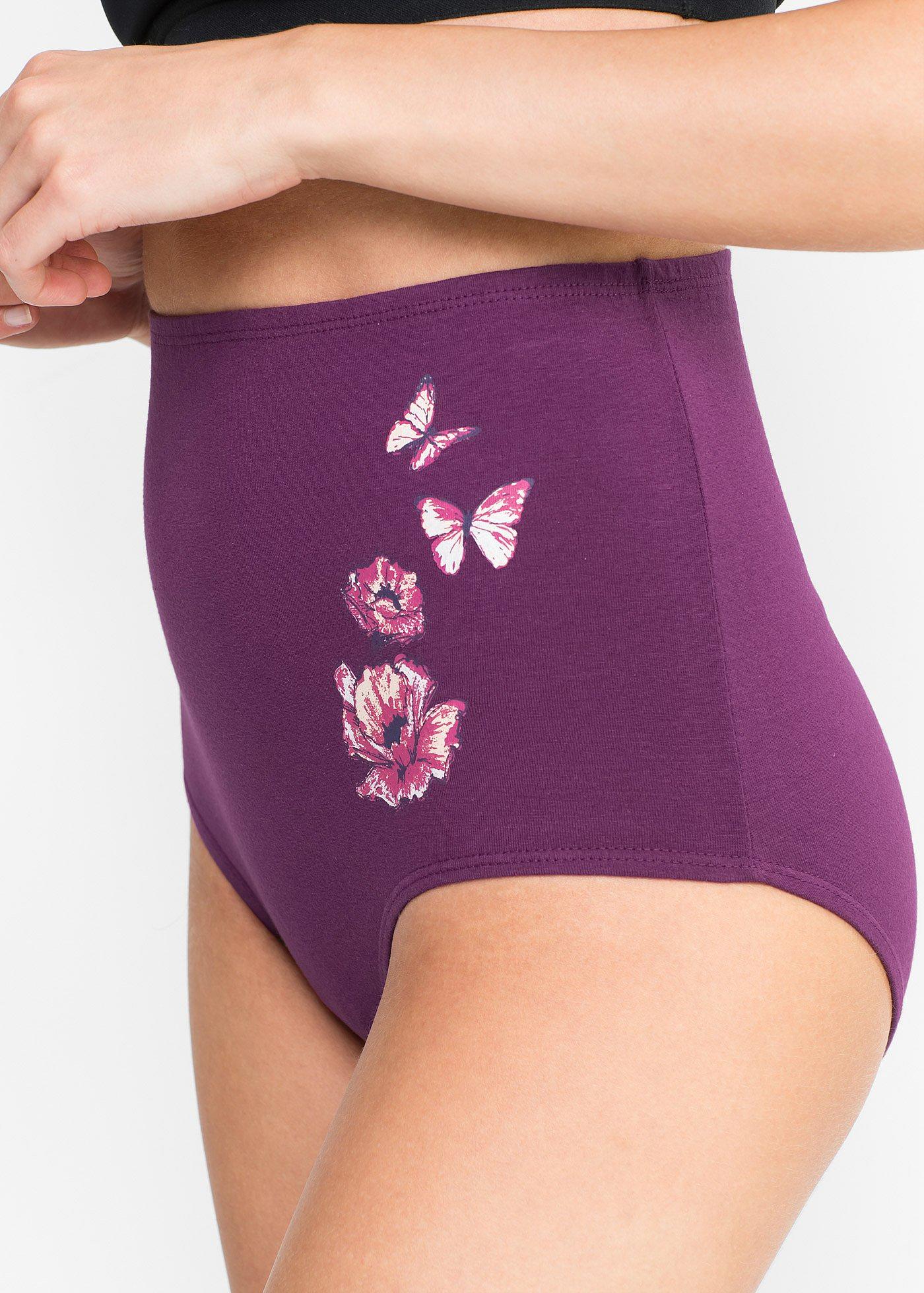 Figi z wysoką talią, z bawełną (5 par) - Bonprix