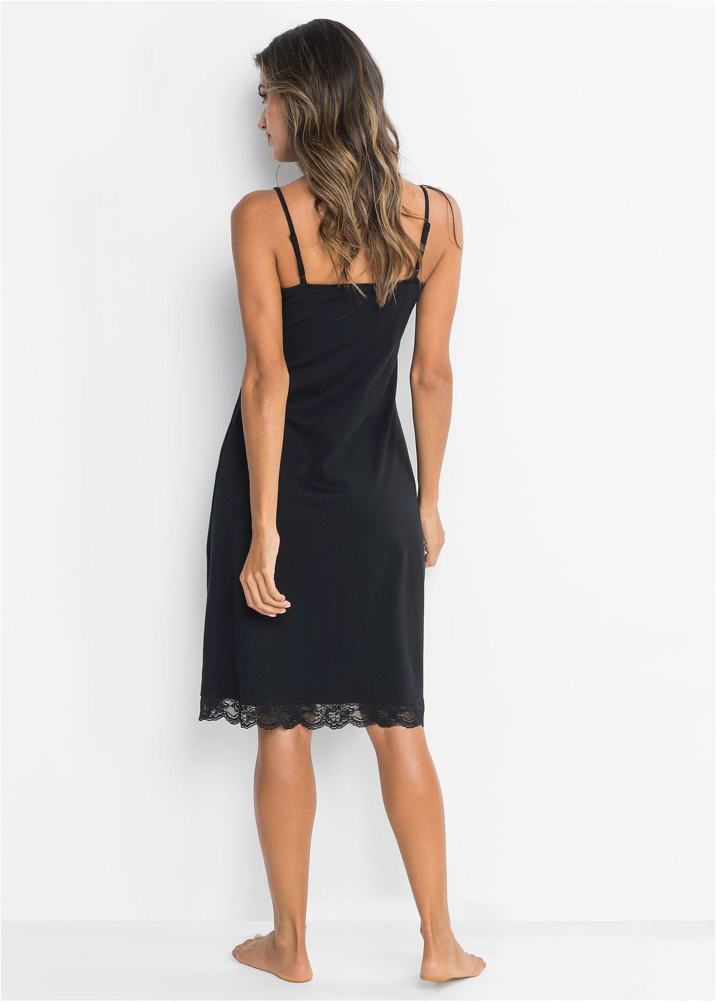 Krótka koszula nocna z delikatną koronką - Bonprix