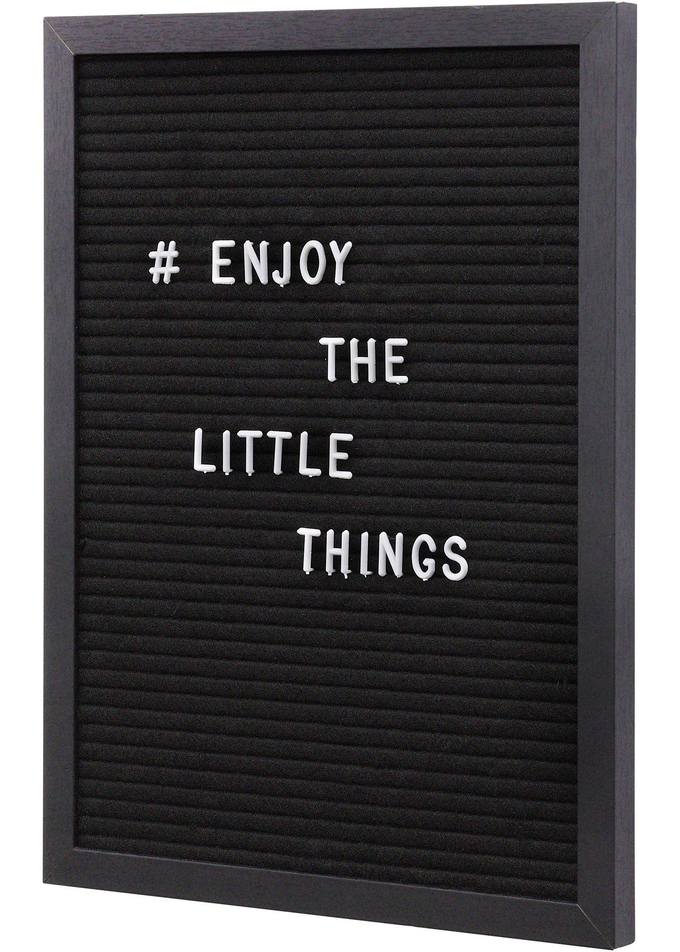 Moderne Buchstabentafel für Botschaften und Grüße schwarz