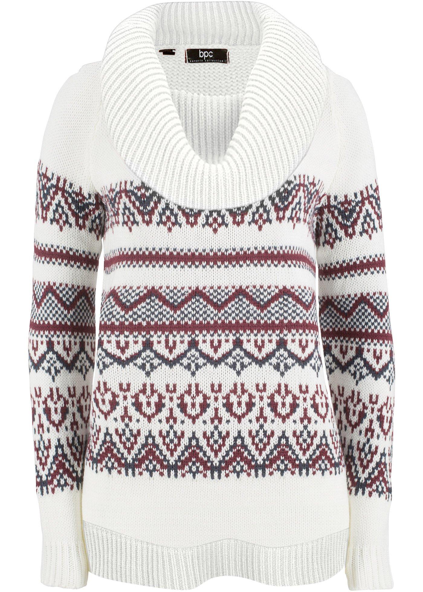 Norweger-Pullover mit weitem Rollkragen Norweger-Pullover mit weitem Rollkragen