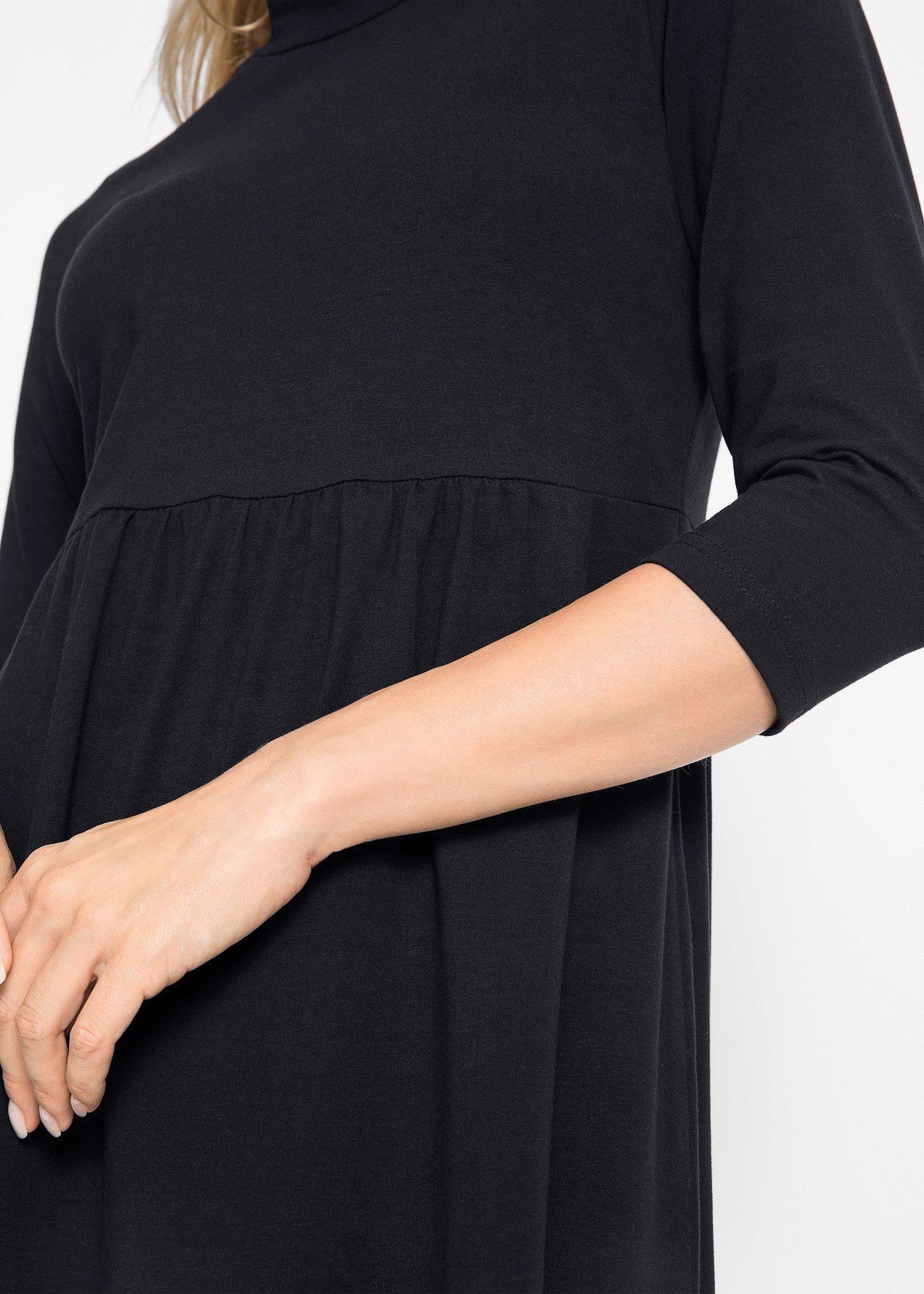 Sukienka shirtowa midi, rękawy 3/4 - Bonprix