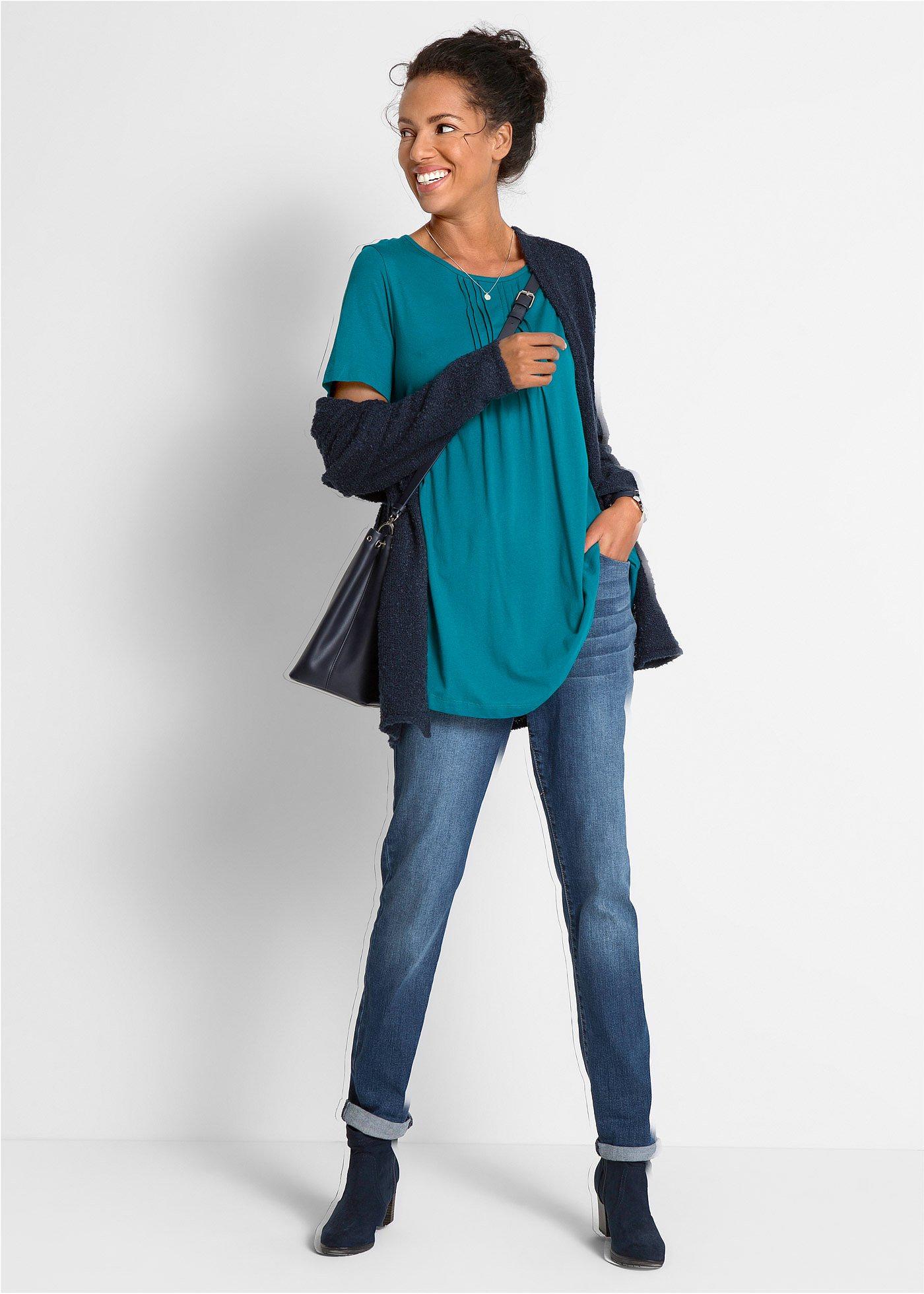 T-shirt o linii litery A, krótki rękaw - Bonprix