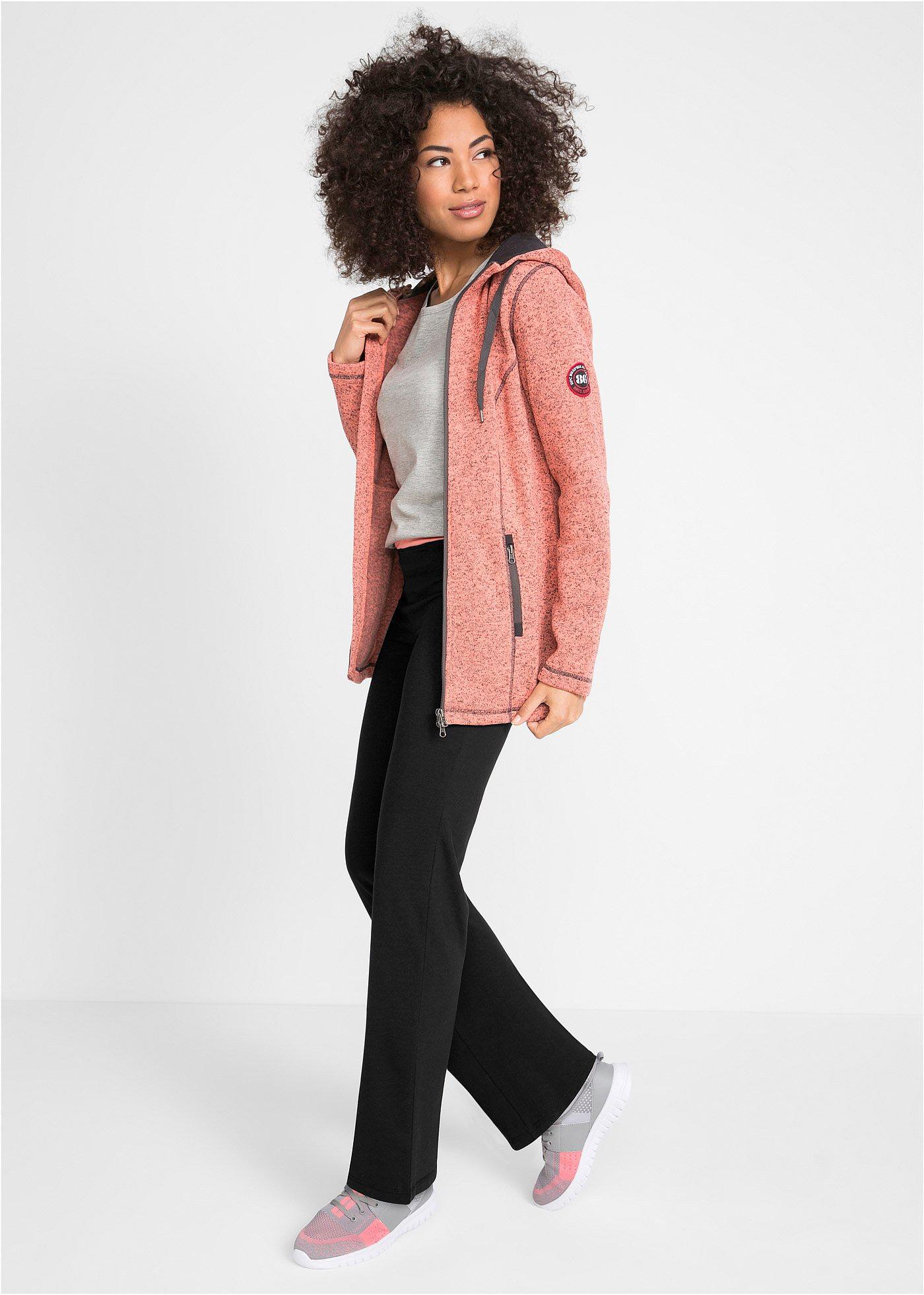 Spodnie sportowe ze stretchem, poszerzane nogawki - Bonprix