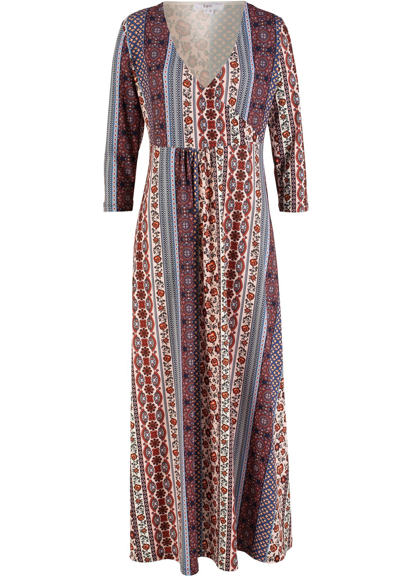 Maxikleid mit Patchwork Druck Maxikleid mit Patchwork Druck