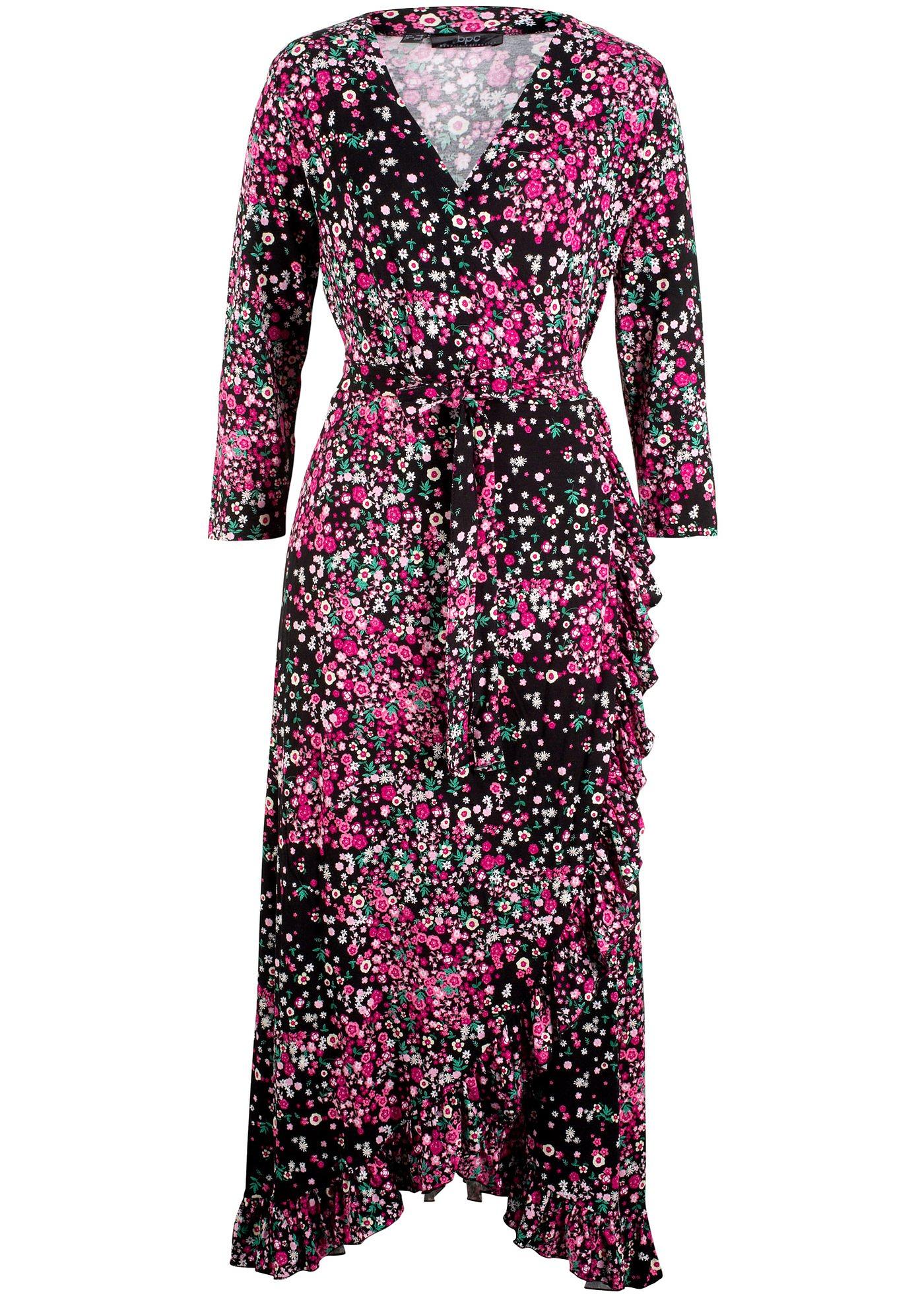 Wickelkleid mit asymmetrischem Saum Wickelkleid mit asymmetrischem Saum