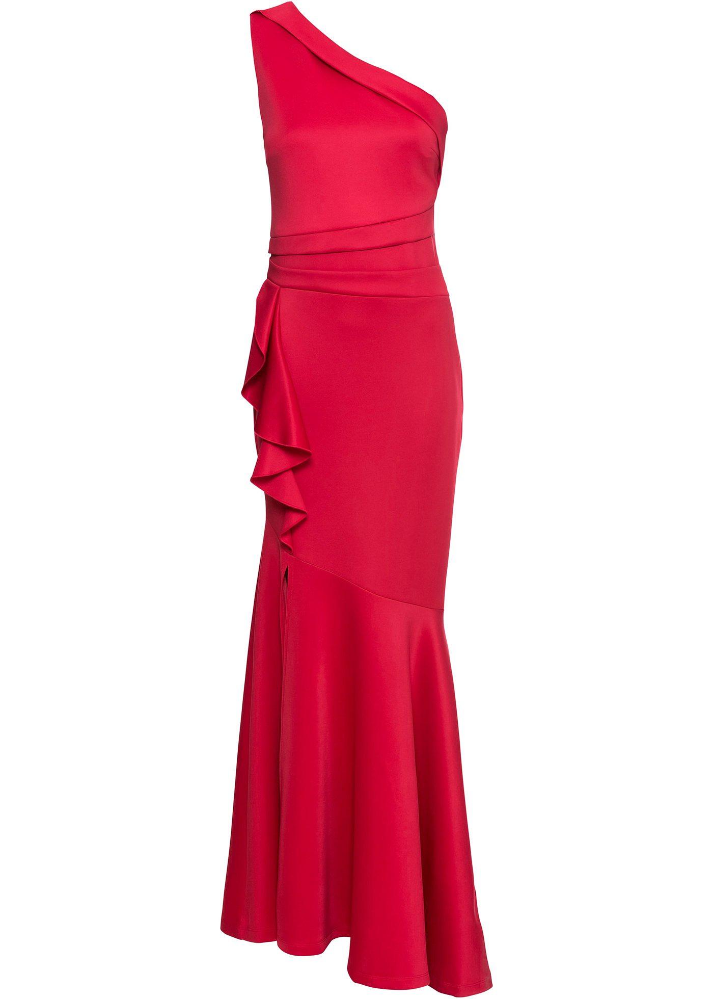 Langes One-Shoulder-Kleid mit Volants Langes One-Shoulder-Kleid mit Volants