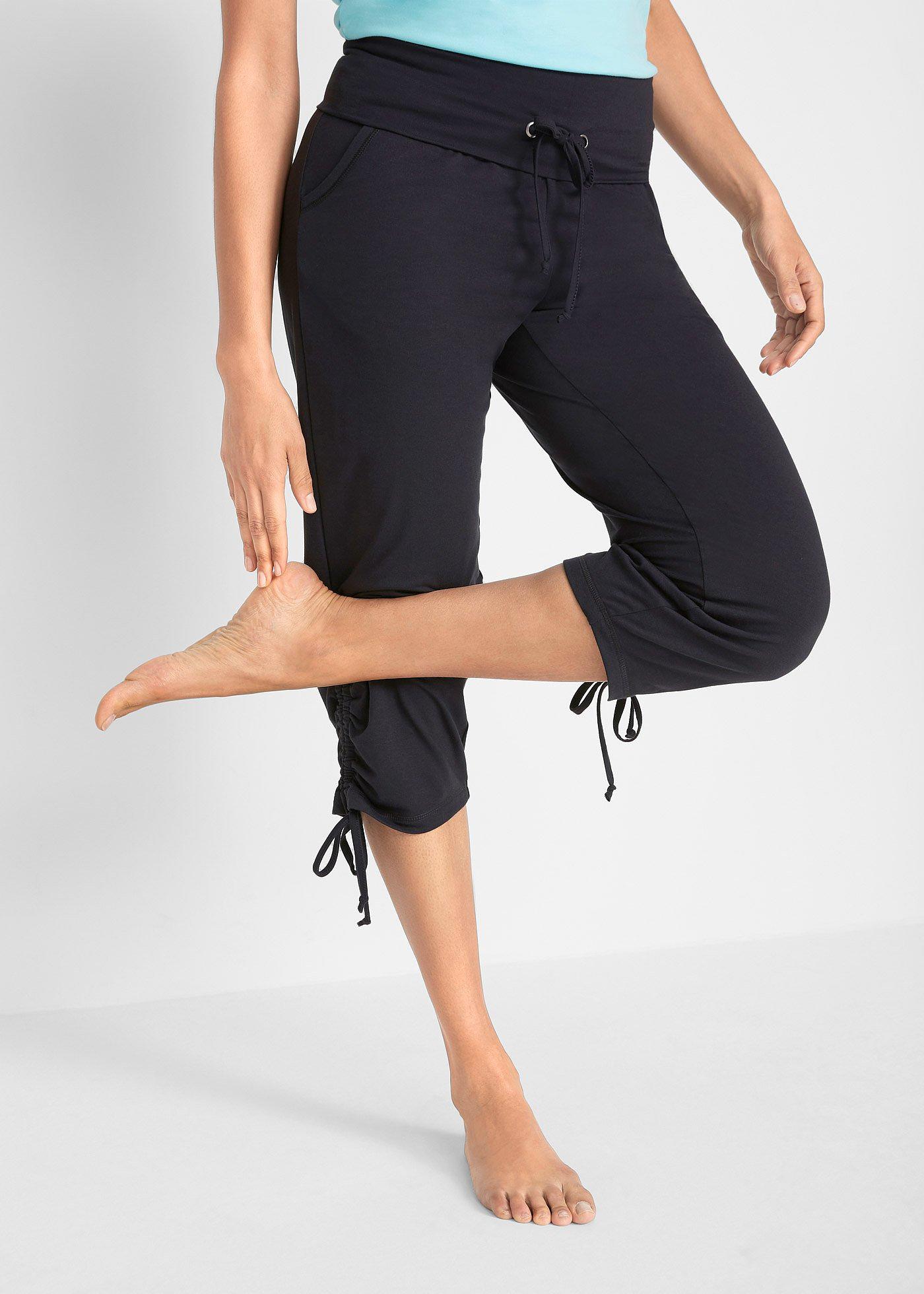 Spodnie rybaczki z marszczeniem,  z mieszanki wiskozy - Bonprix