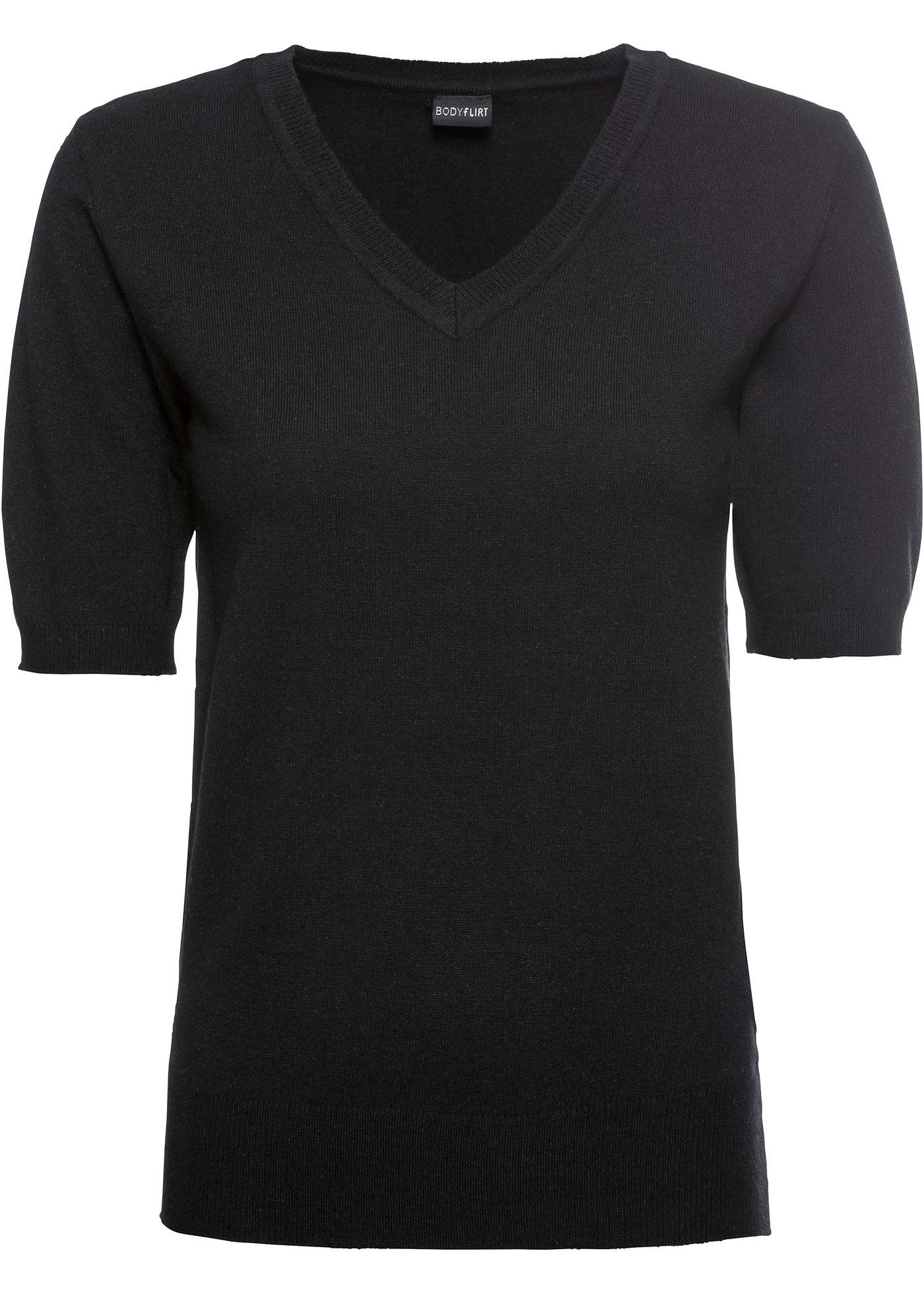 V-Pullover mit halblangen Ärmeln V-Pullover mit halblangen Ärmeln