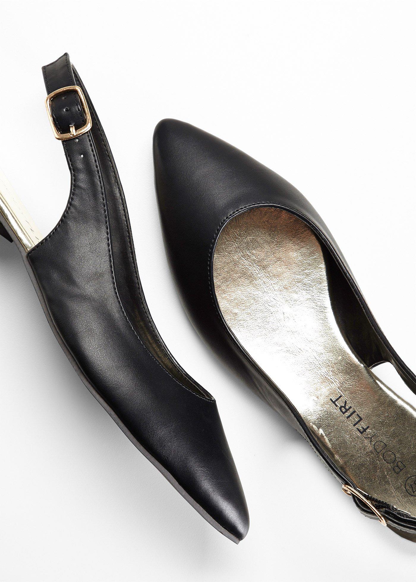 Baleriny z paskiem na pięcie - Bonprix