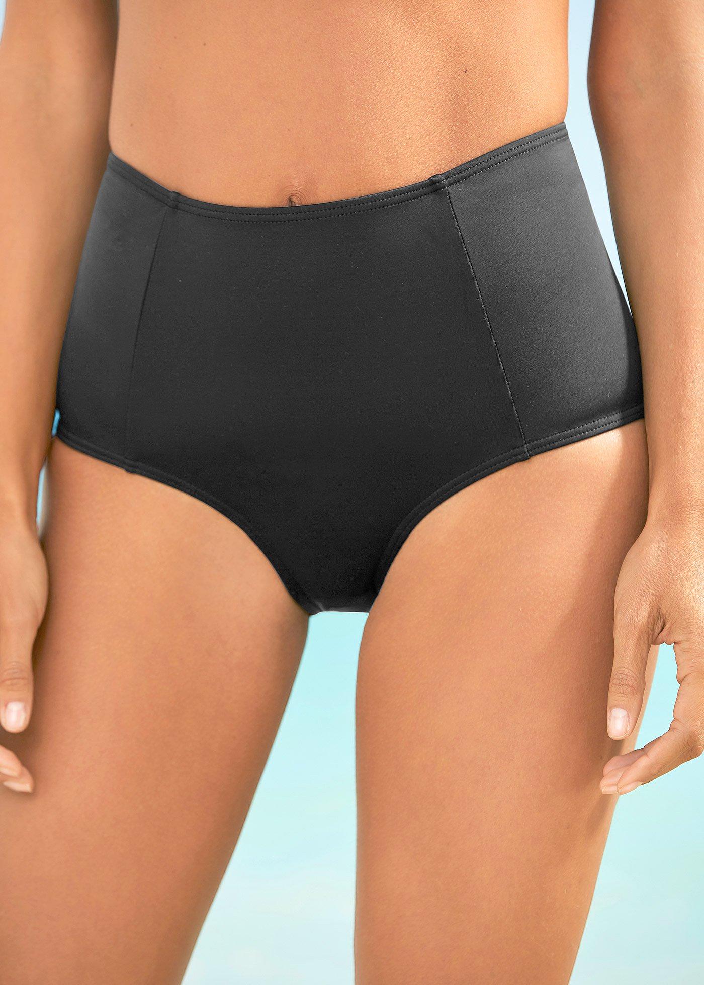 Figi bikini z wysoką talią i standardowym wycięciem na nogi - Bonprix