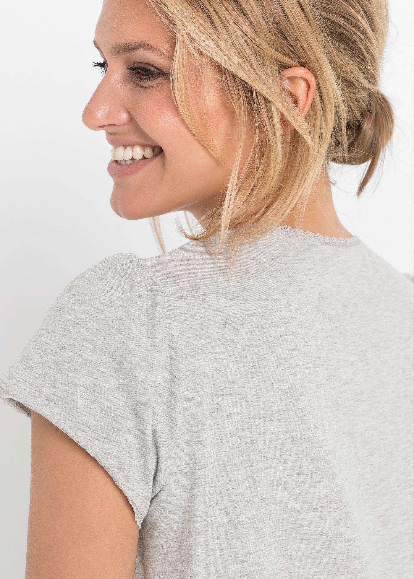 Koszula nocna do karmienia piersią z bawełną organiczną - Bonprix