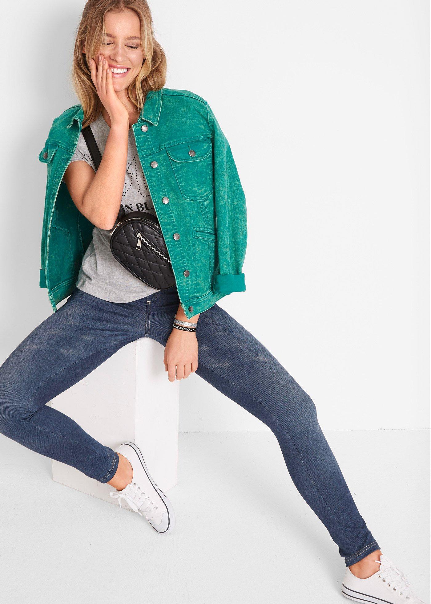 Legginsy o wyglądzie dżinsów - Bonprix