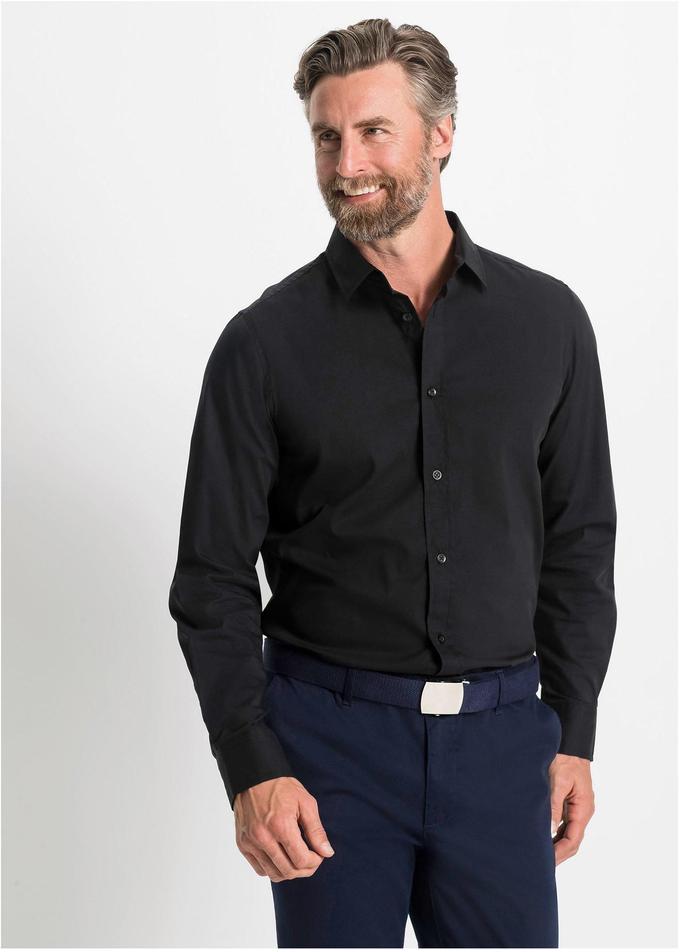 Koszula biznesowa ze stretchem, Slim Fit - Bonprix