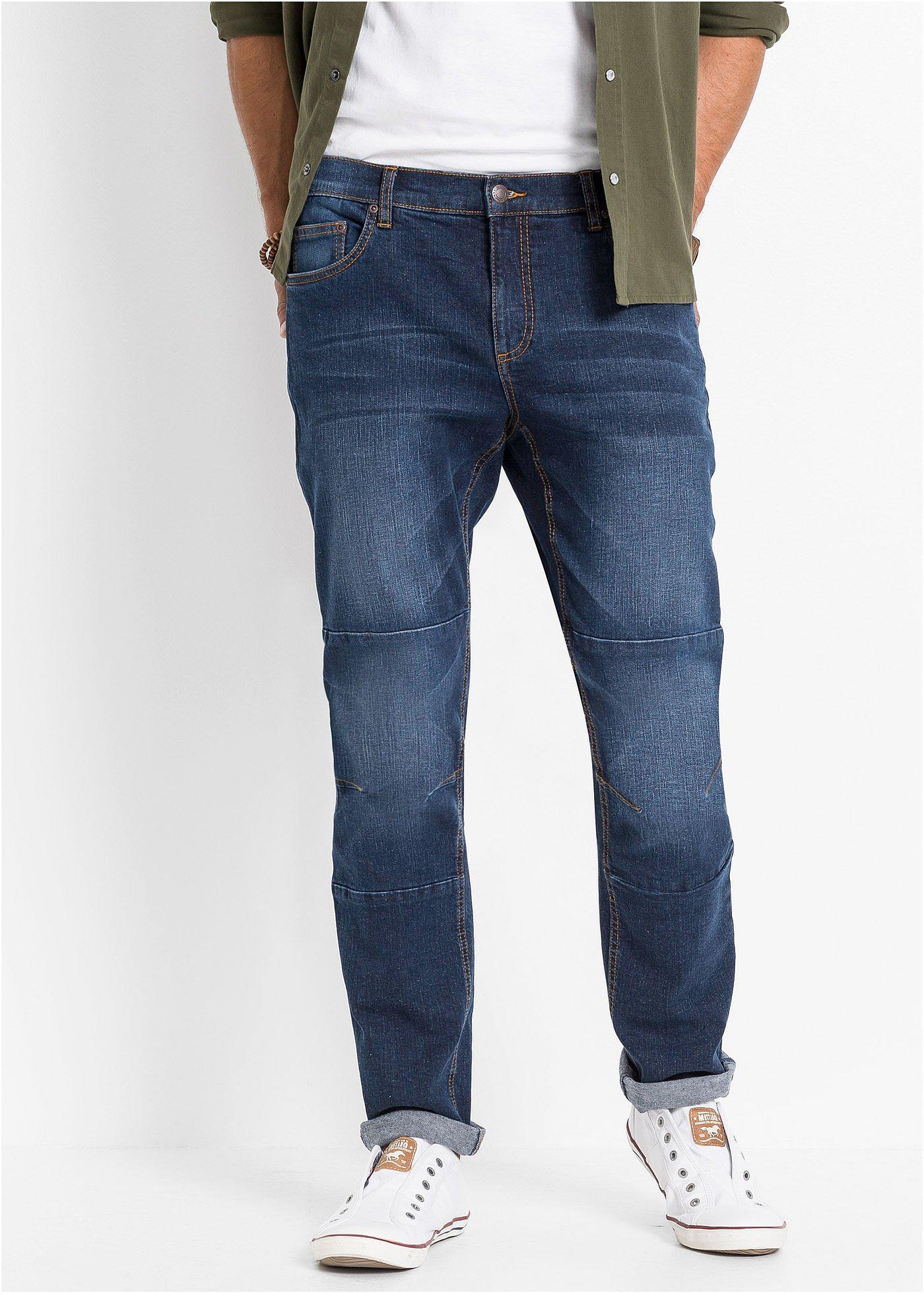 Dżinsy ze stretchem Regular Fit Tapered w wygodnym fasonie - Bonprix