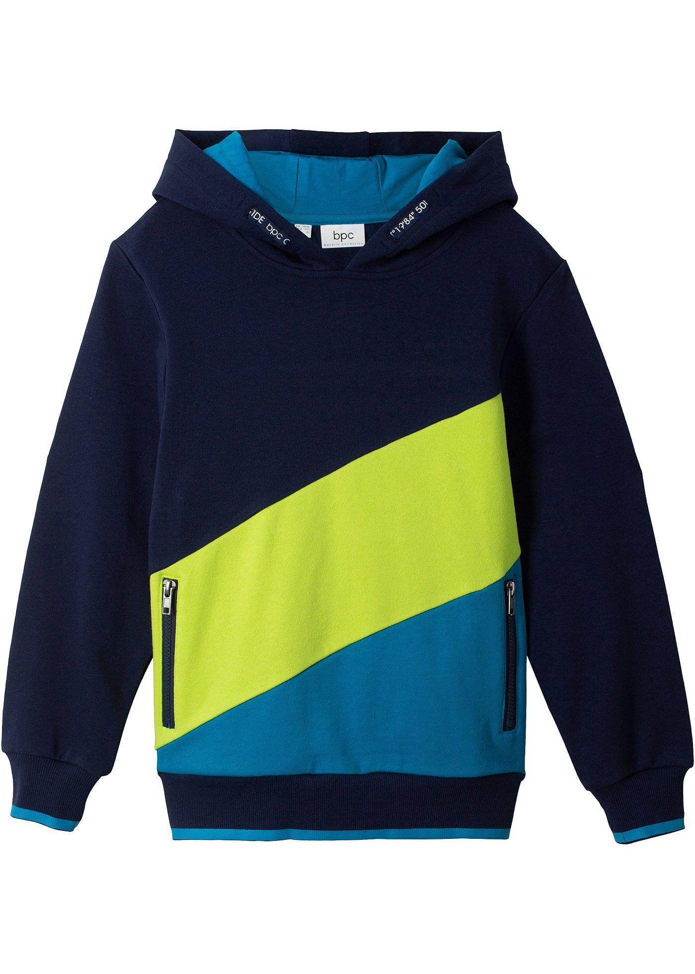 Jungen Kapuzensweatshirt im Colourblock aus Bio-Baumwolle