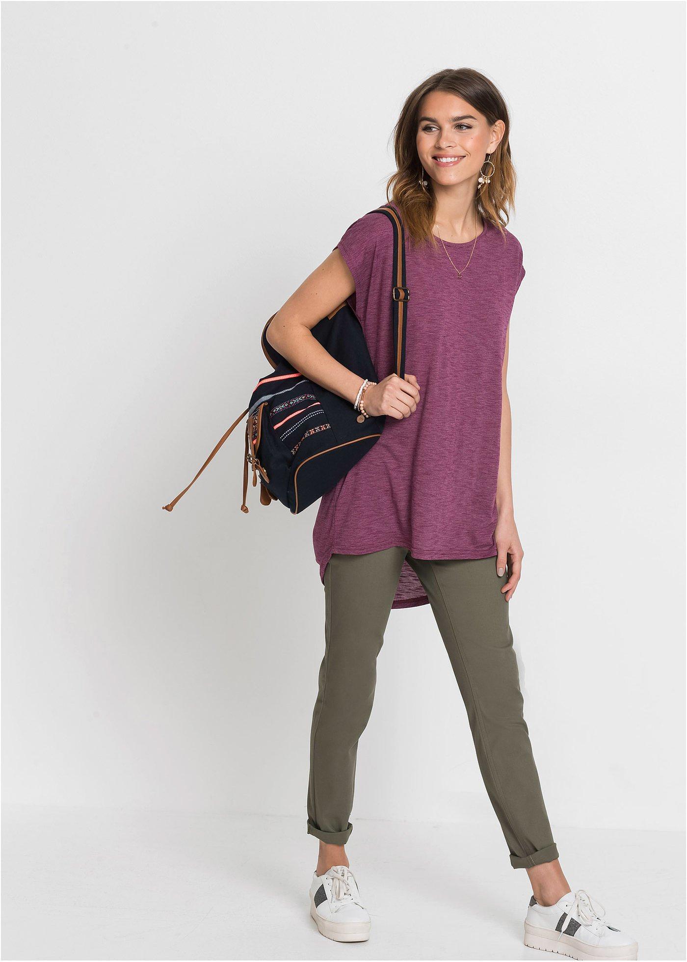 Długi shirt z mieszanki wiskozy - Bonprix