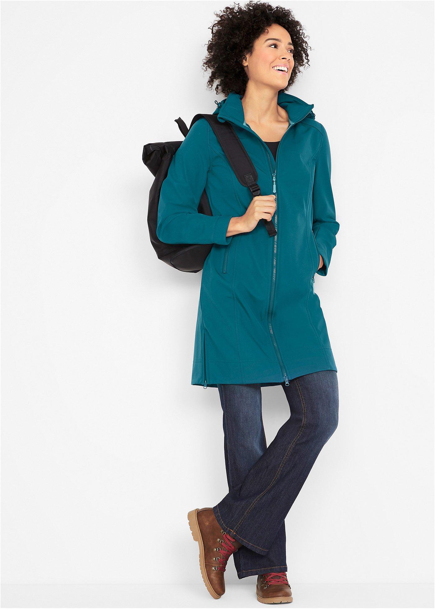 Płaszcz softshell, z materiału odpychającego wodę - Bonprix