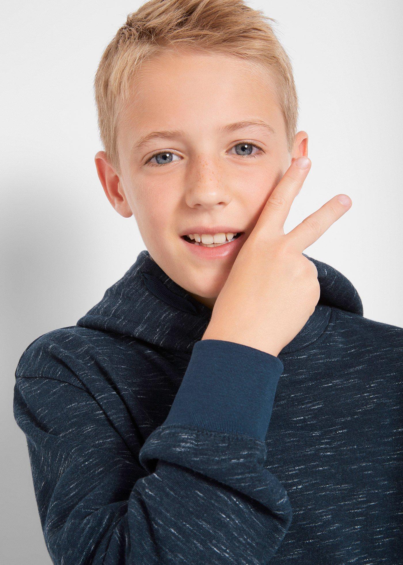 Bluza z kapturem z miękkiej mieszanki bawełny - Bonprix