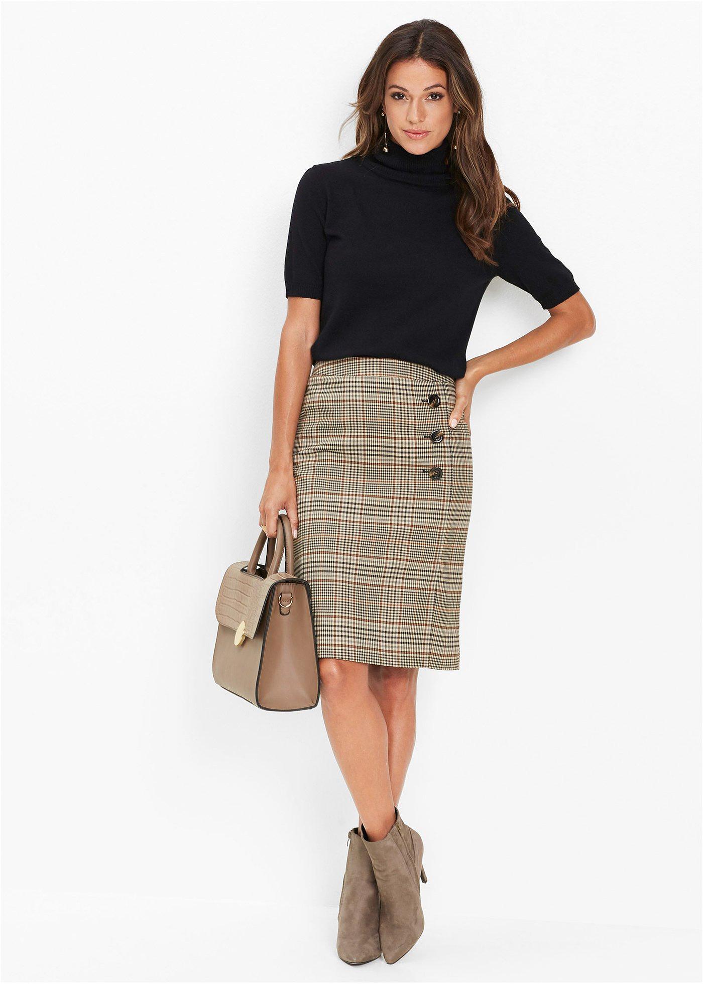 Spódnica ołówkowa z guzikami - Bonprix