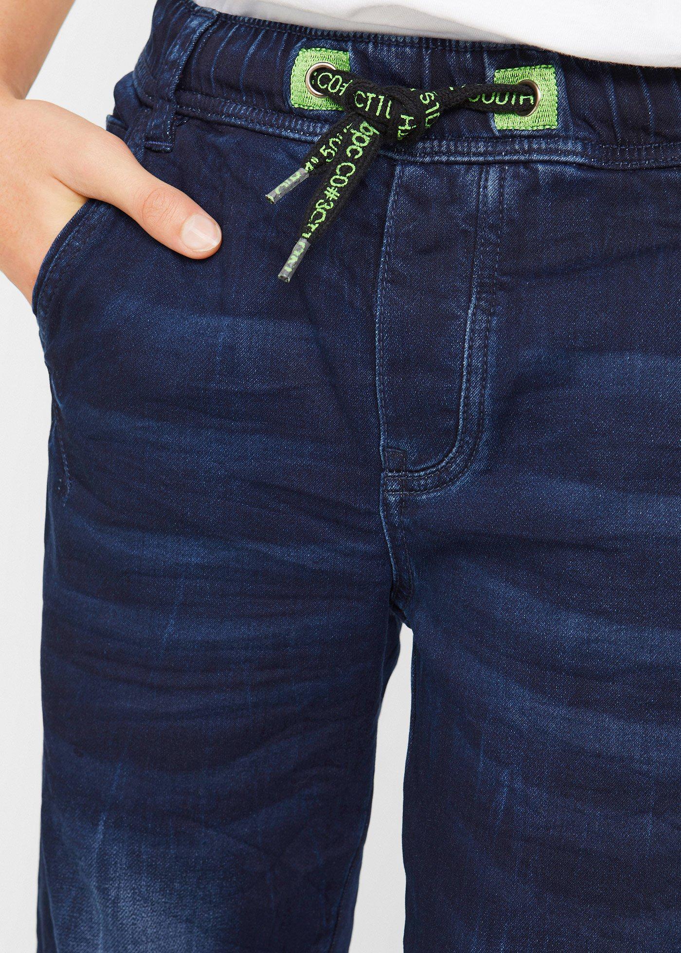 Dżinsy dresowe mid waist z wygodnym paskiem o kroju regular fit - Bonprix