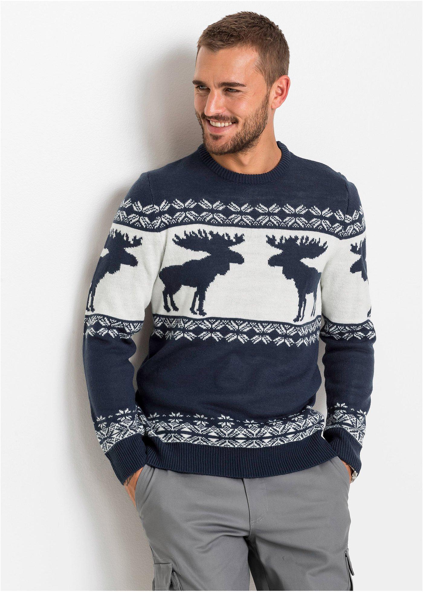 Sweter w norweski wzór - Bonprix