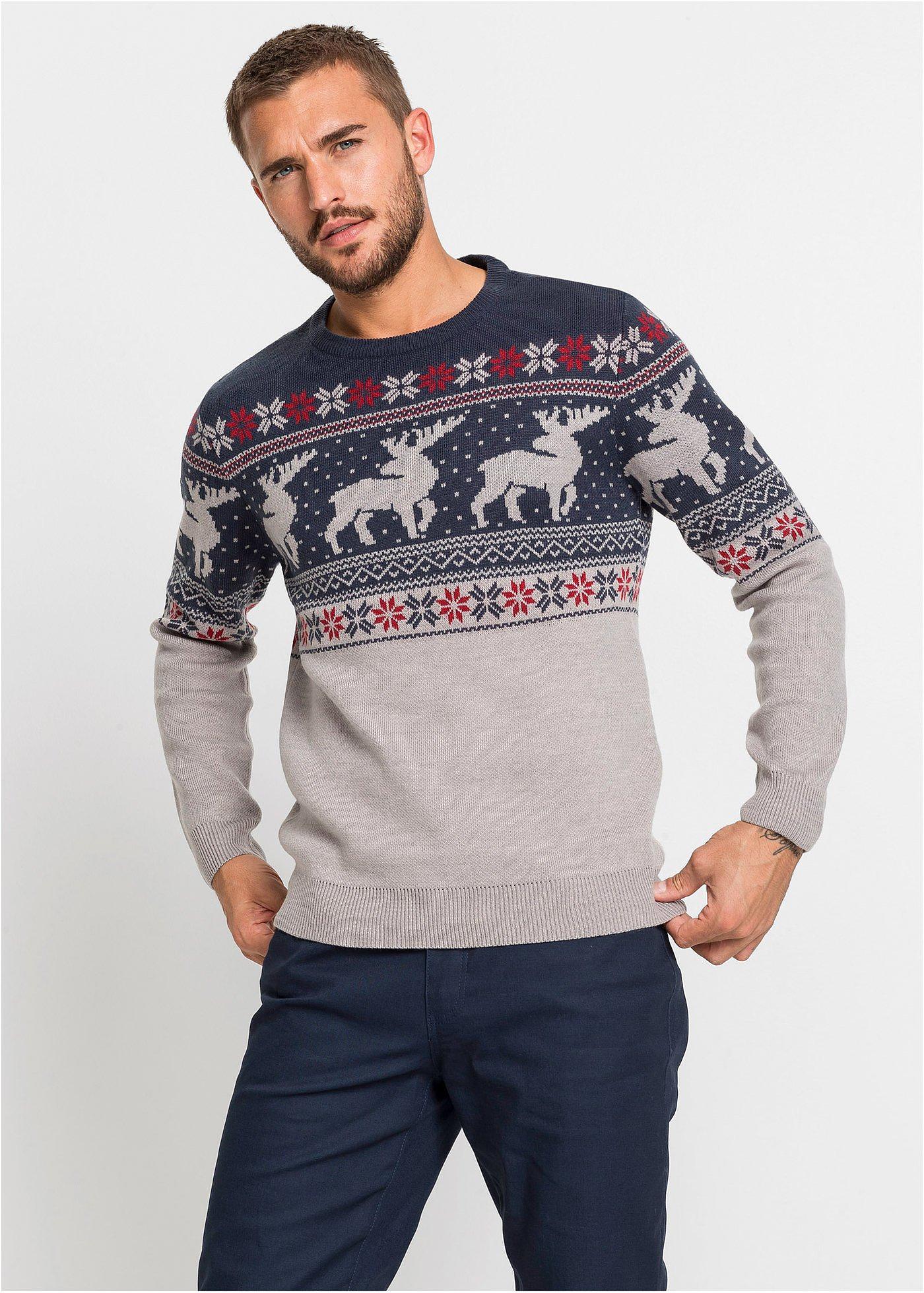 Sweter w norweski wzór - Bonprix