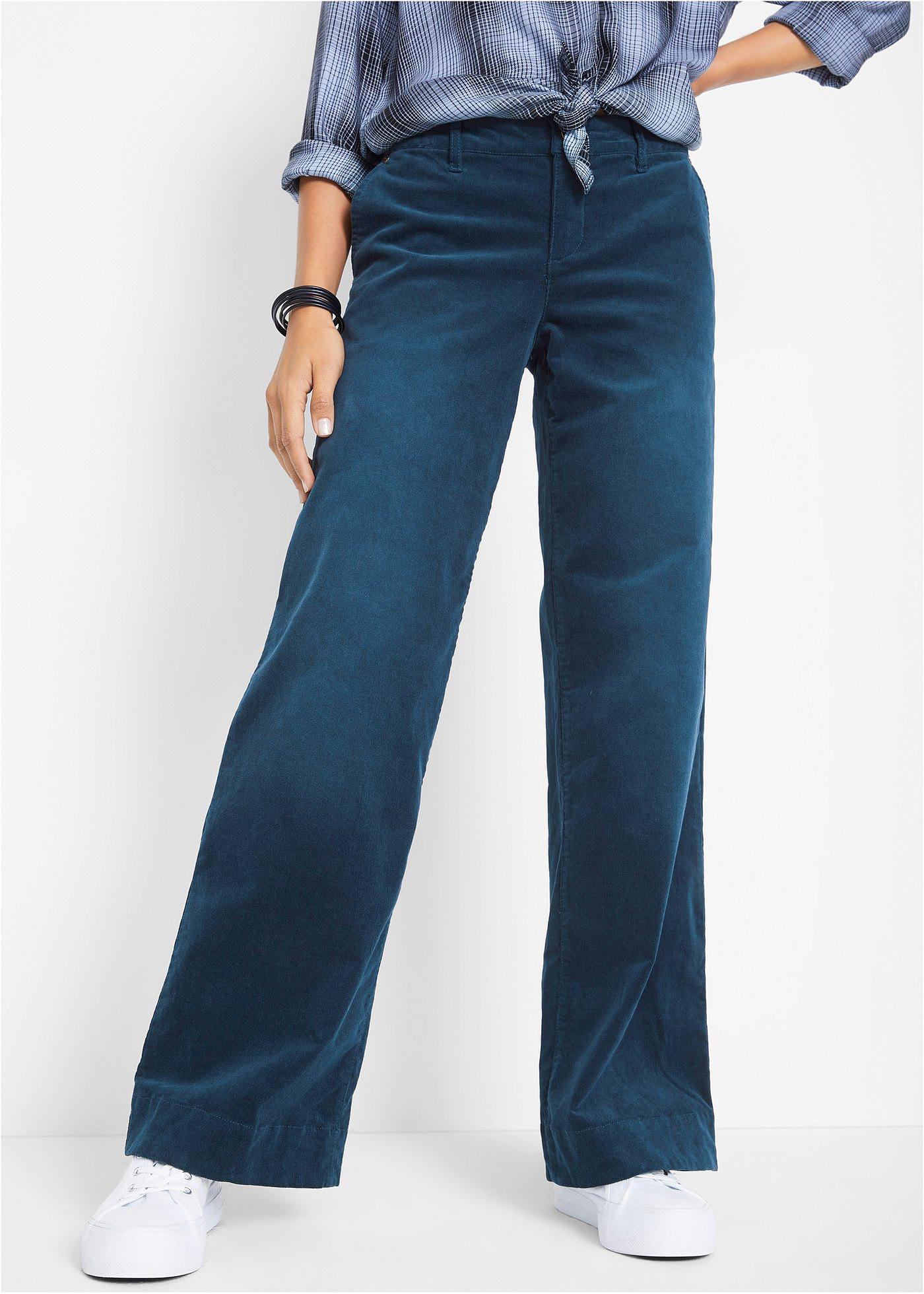 Spodnie sztruksowe ze stretchem, wide leg - Bonprix