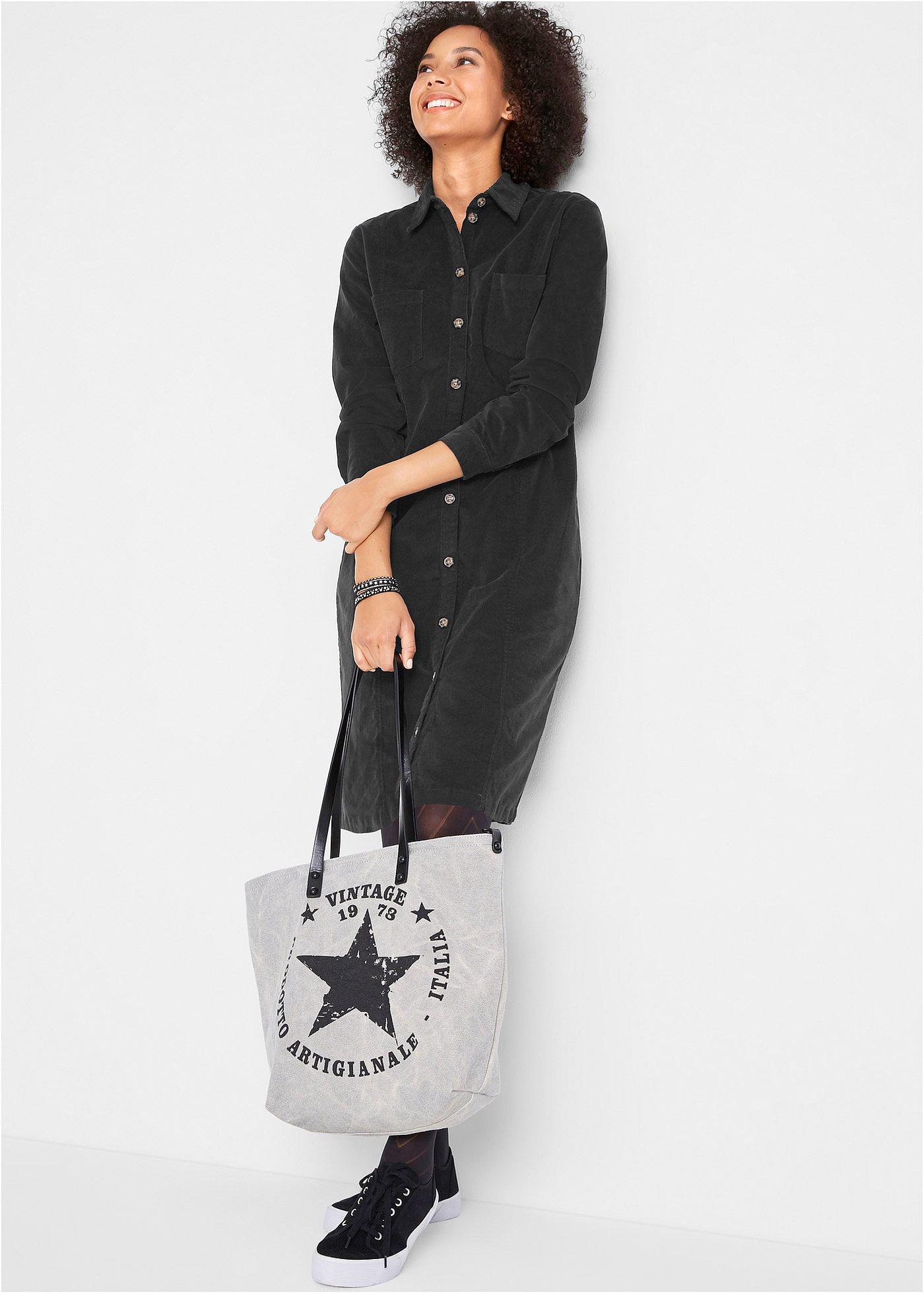 Sukienka sztruksowa ze stretchem - Bonprix