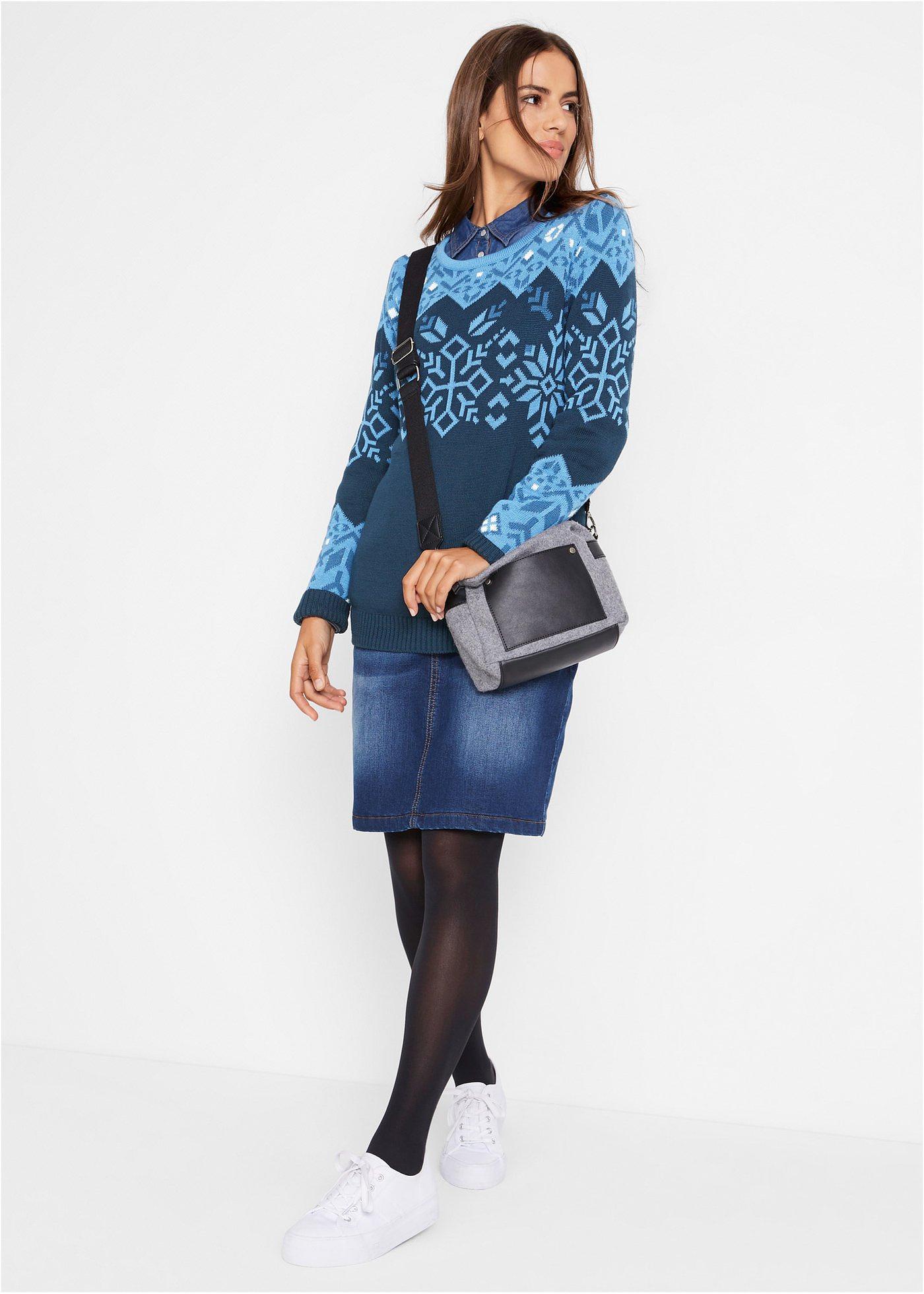 Sweter w norweski wzór - Bonprix