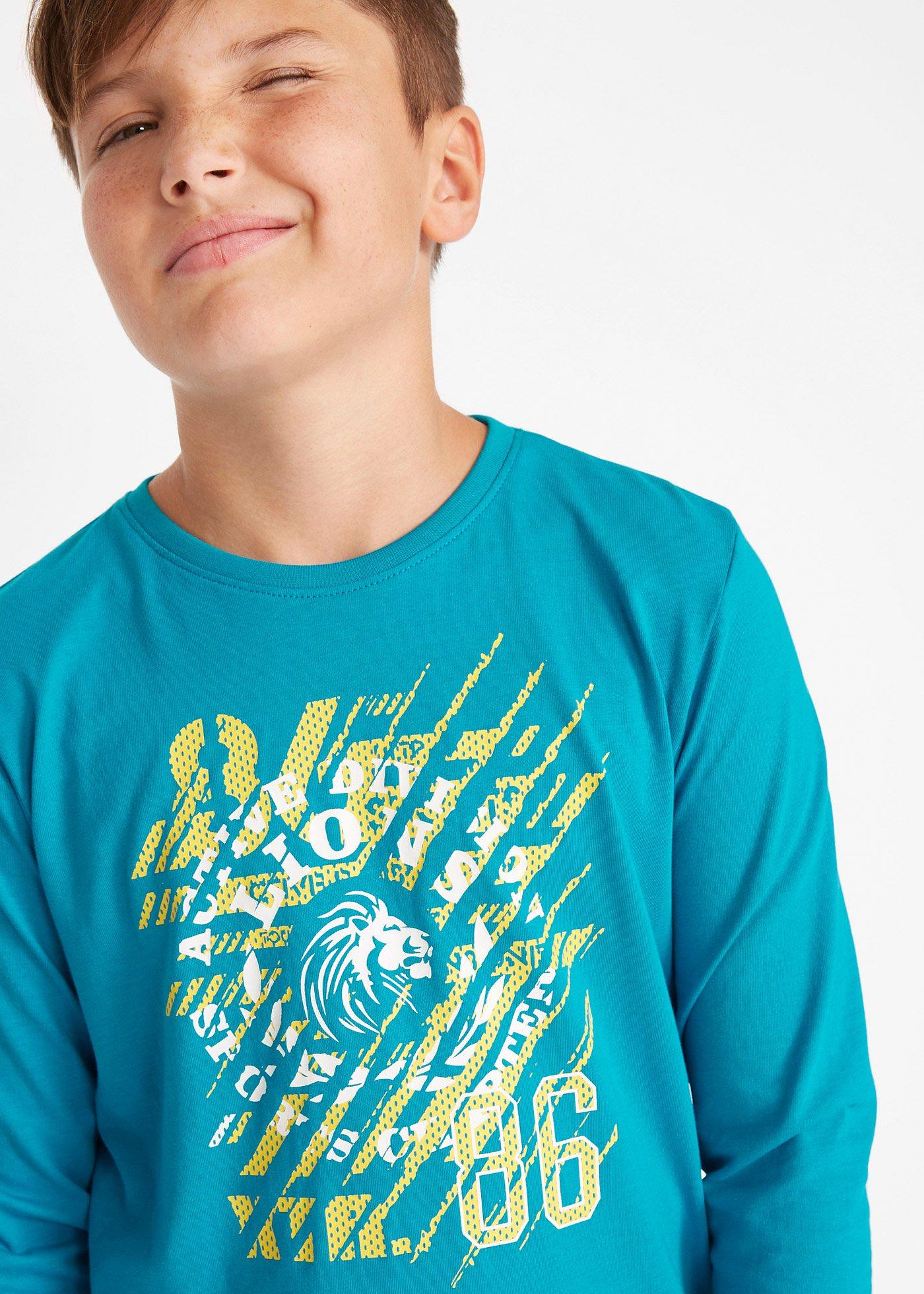 Shirt z długim rękawem, z czystej bawełny organicznej (2 szt.) - Bonprix