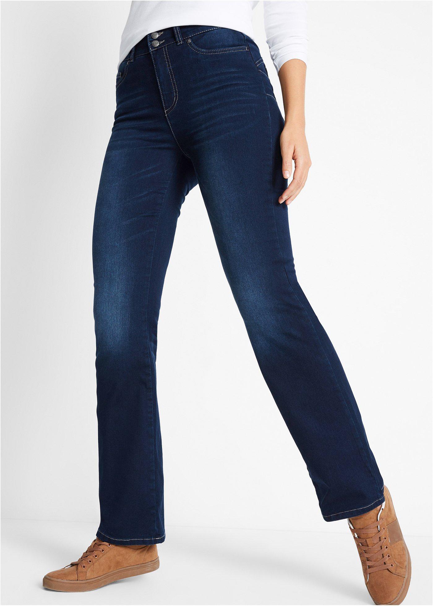 Figurfreundliche Bootcut-Jeans mit Push-up-Effekt - dark denim