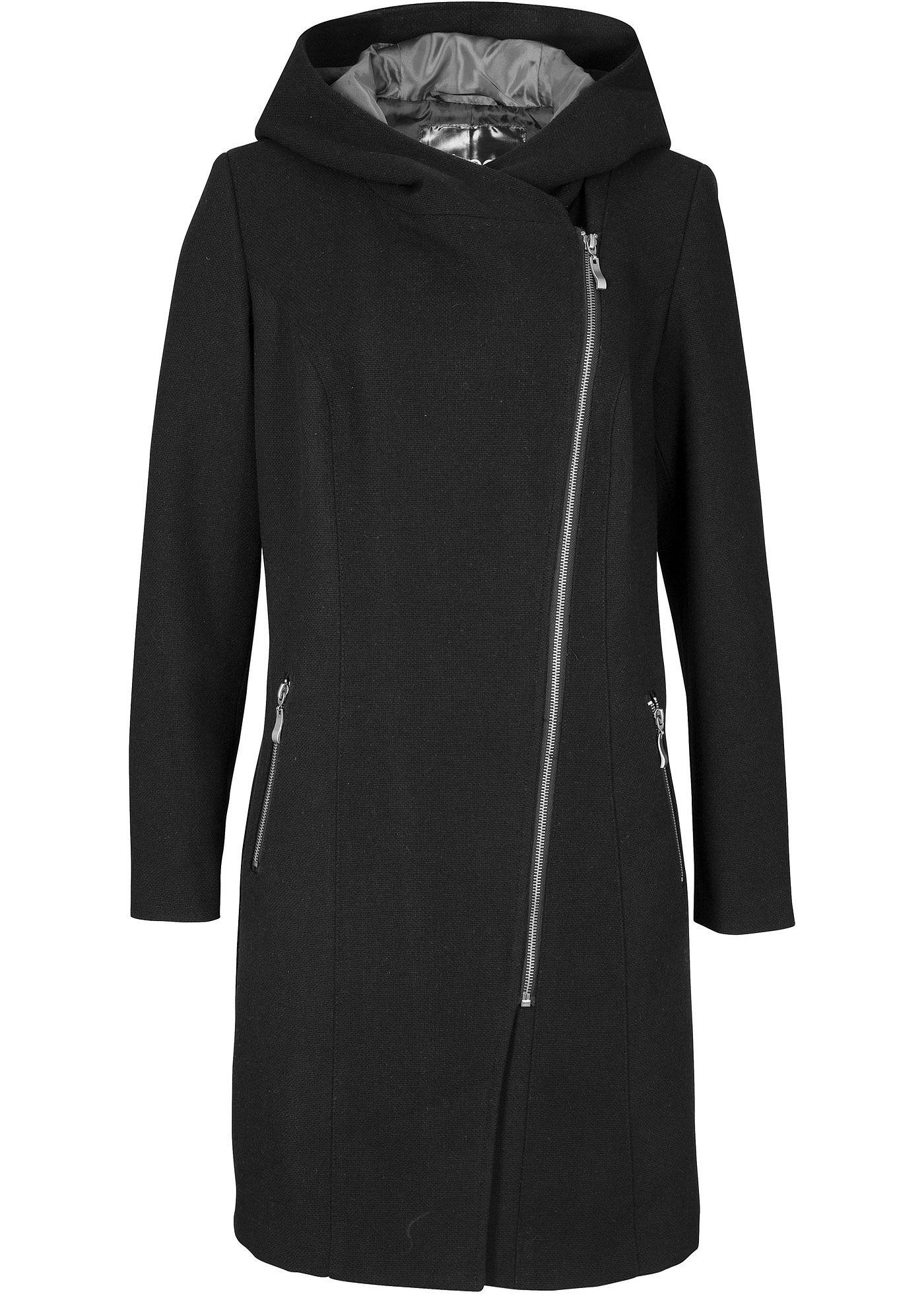 Longjacke mit schrägem Reißverschluss