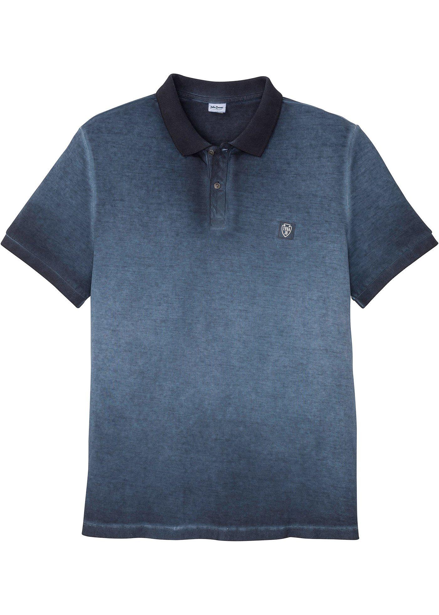 Piquè-Poloshirt in gewaschener Optik, Kurzarm