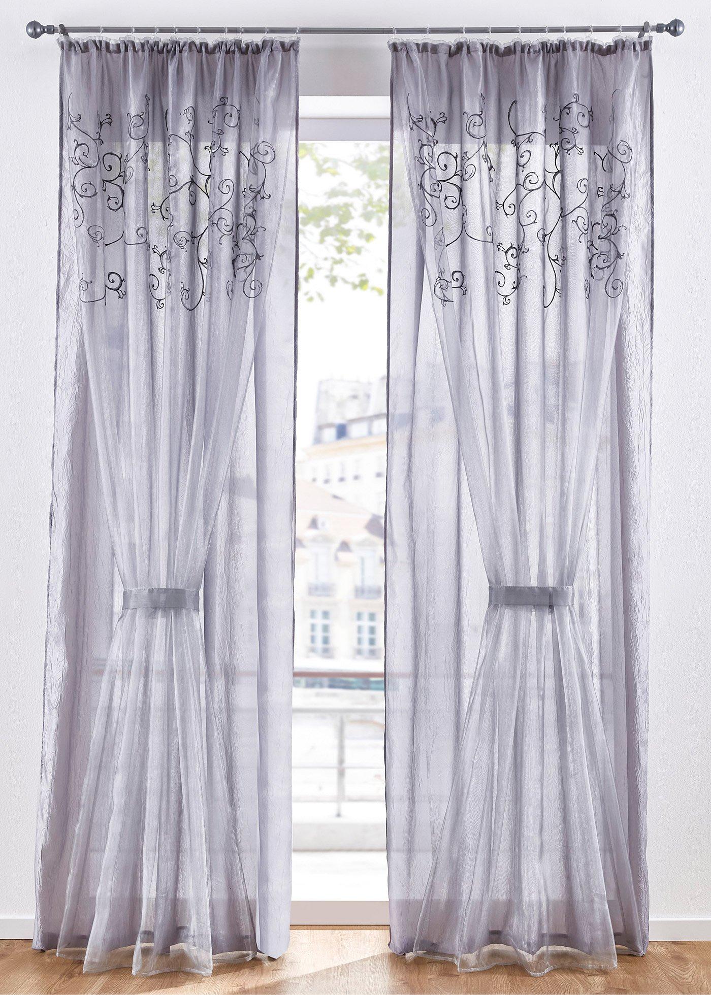 Extravaganter Vorhang in edler Optik! - silbergrau, Kräuselband