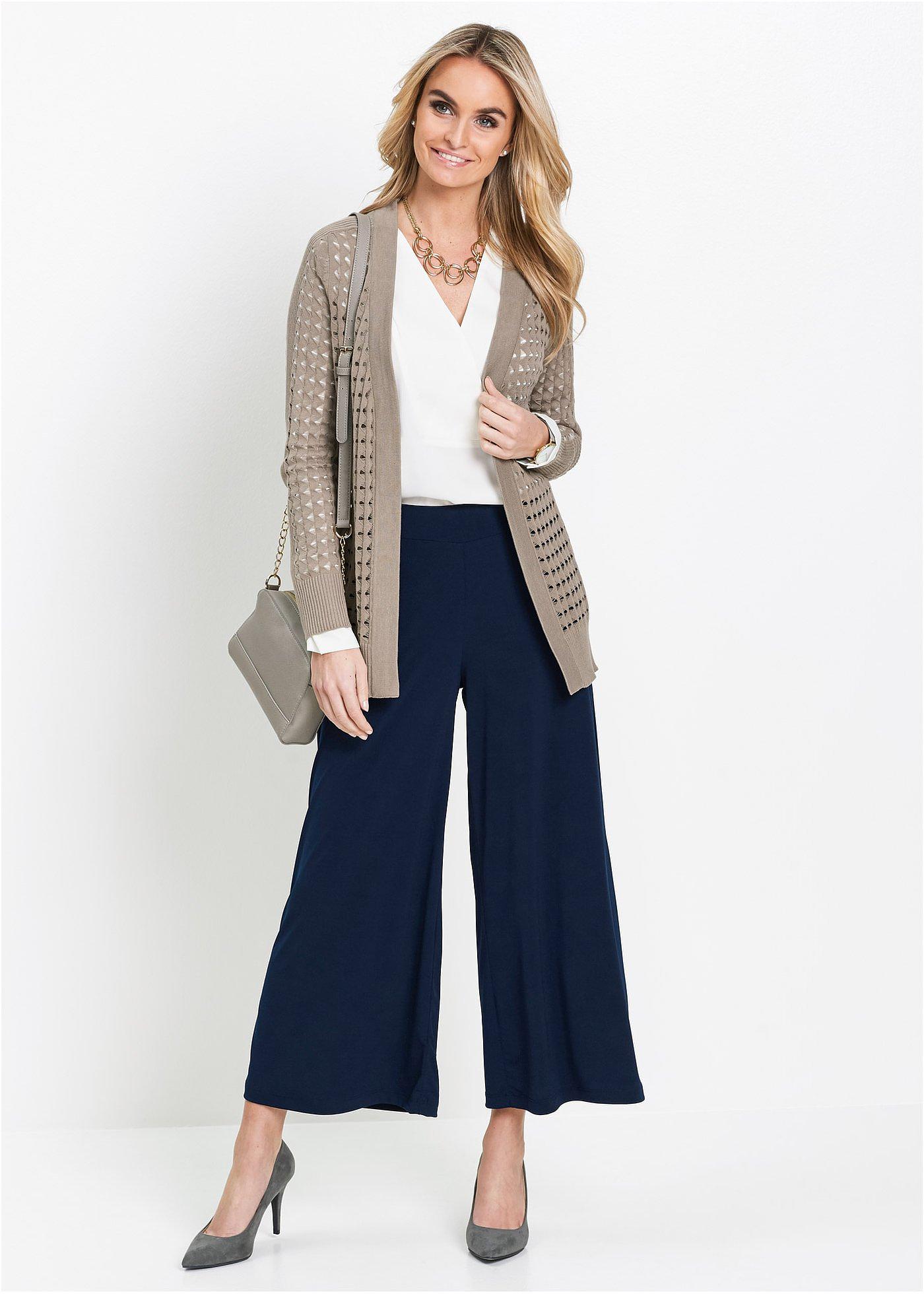 Spodnie culotte z dżerseju - Bonprix