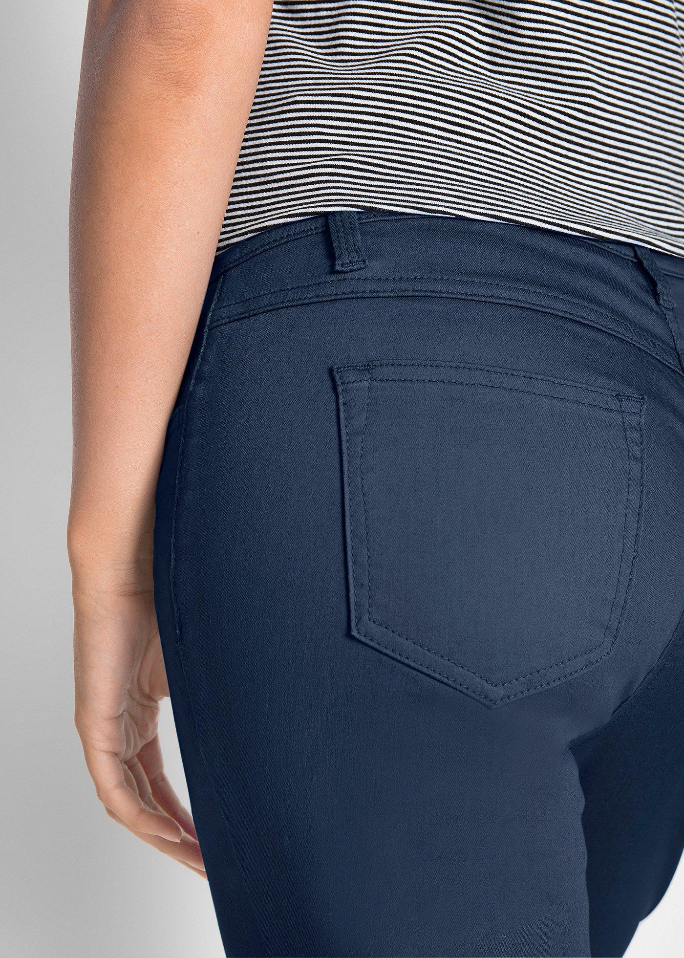 Dżinsy Straight, mid waist, z wygodnym paskiem - Bonprix