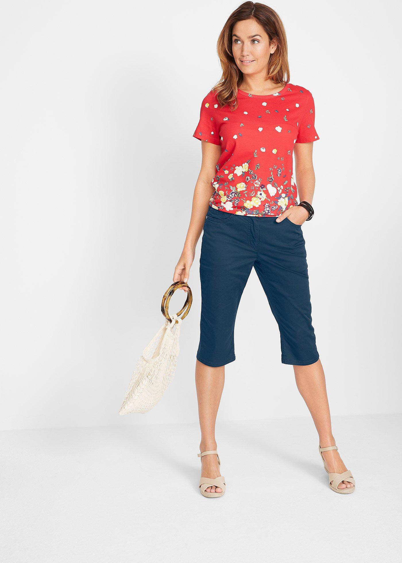 Bermudy bawełniane z elastycznym paskiem - Bonprix