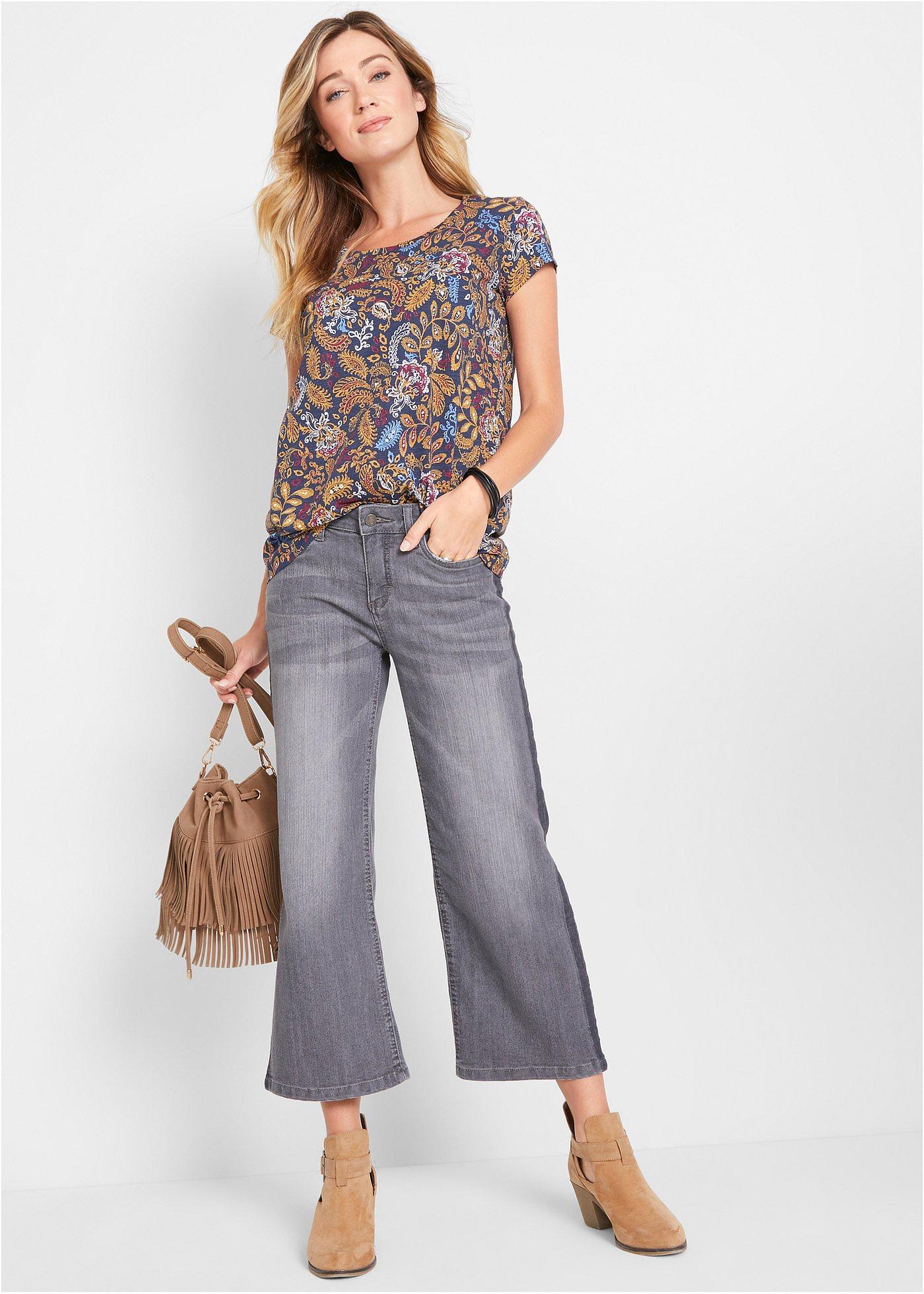 T-shirt bawełniany z nadrukiem, krótki rękaw - Bonprix