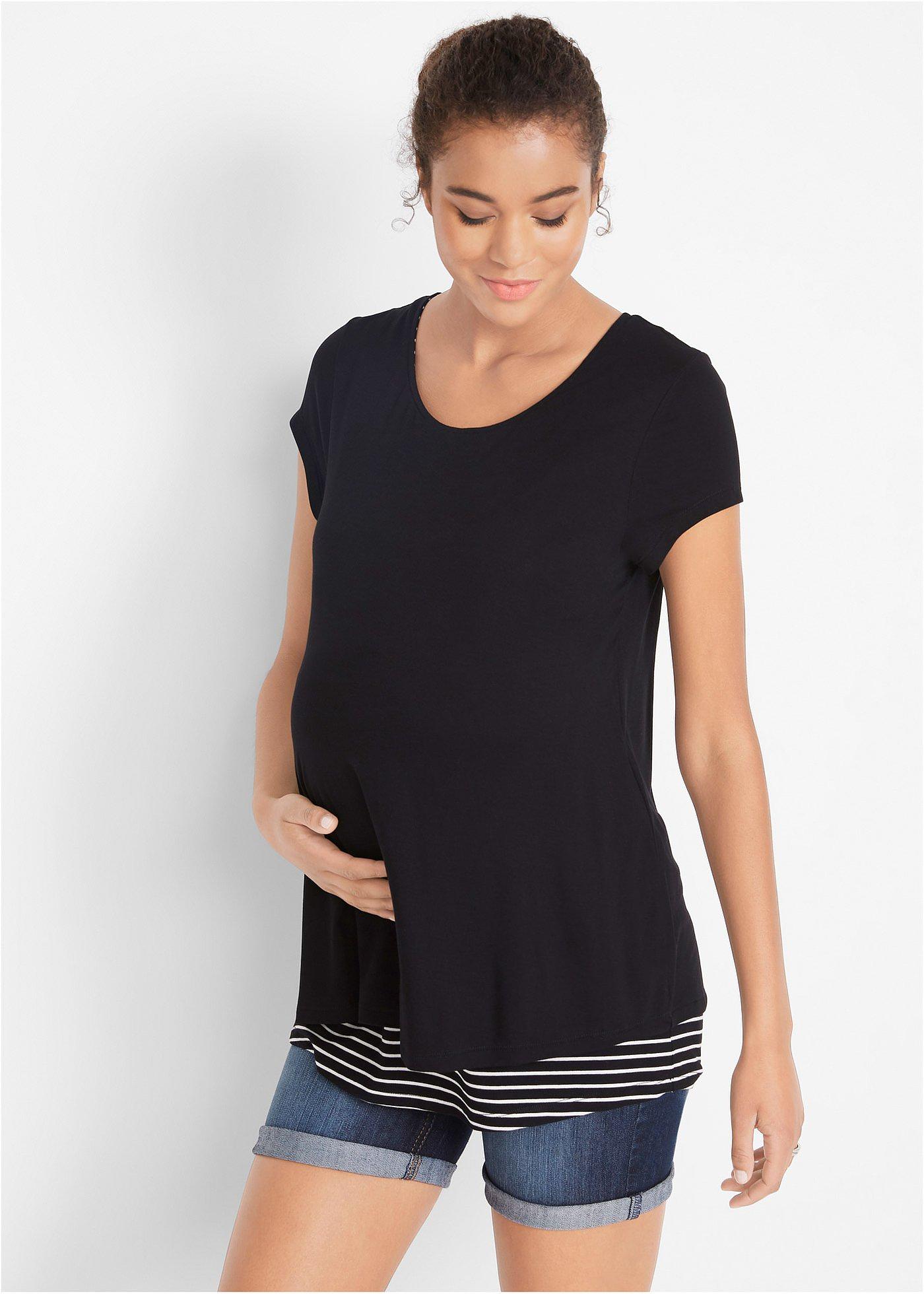 Shirt 2 w 1 ciążowy i do karmienia, z wiskozy - Bonprix