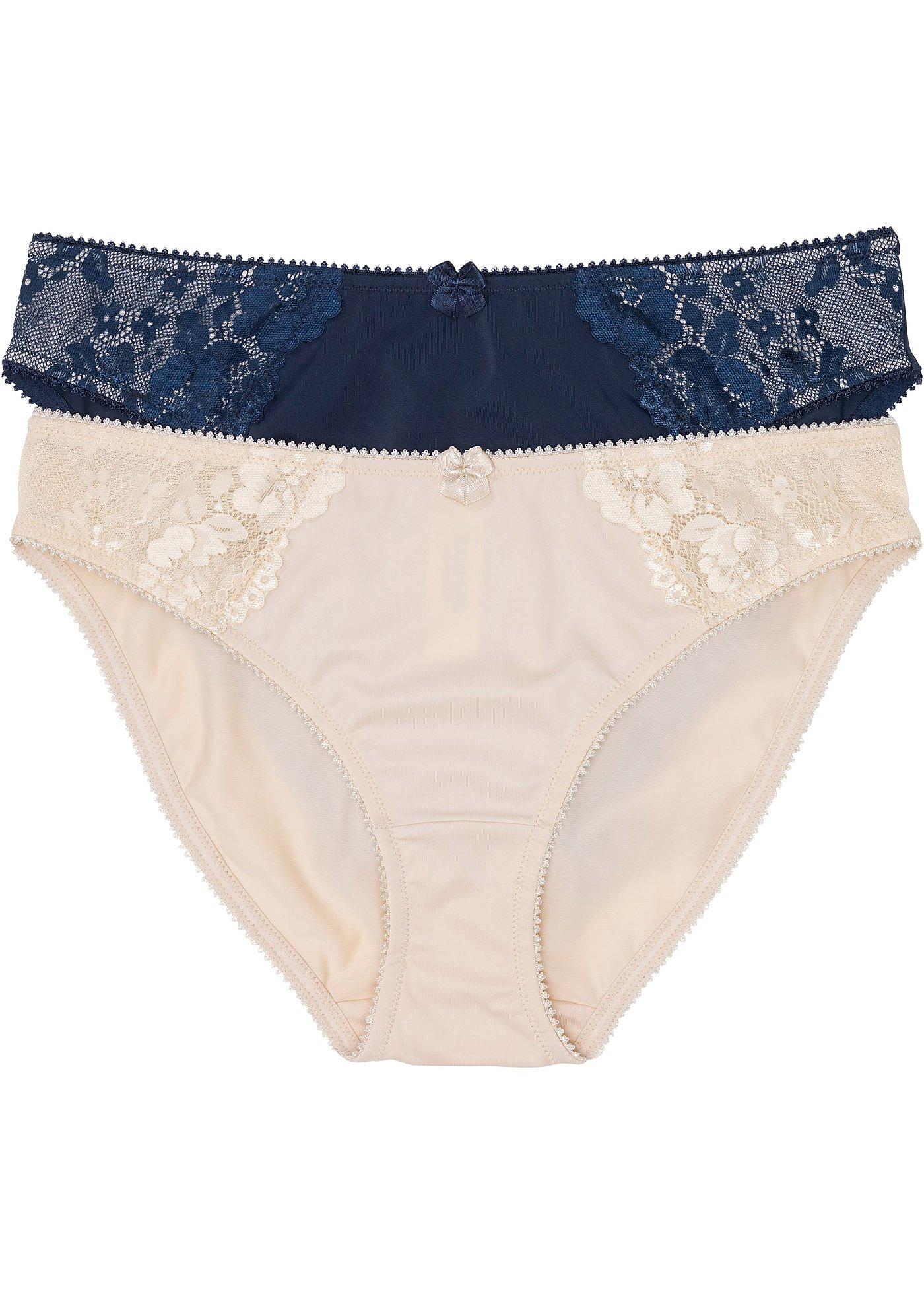 Figi z delikatną koronką (2 pary) - Bonprix
