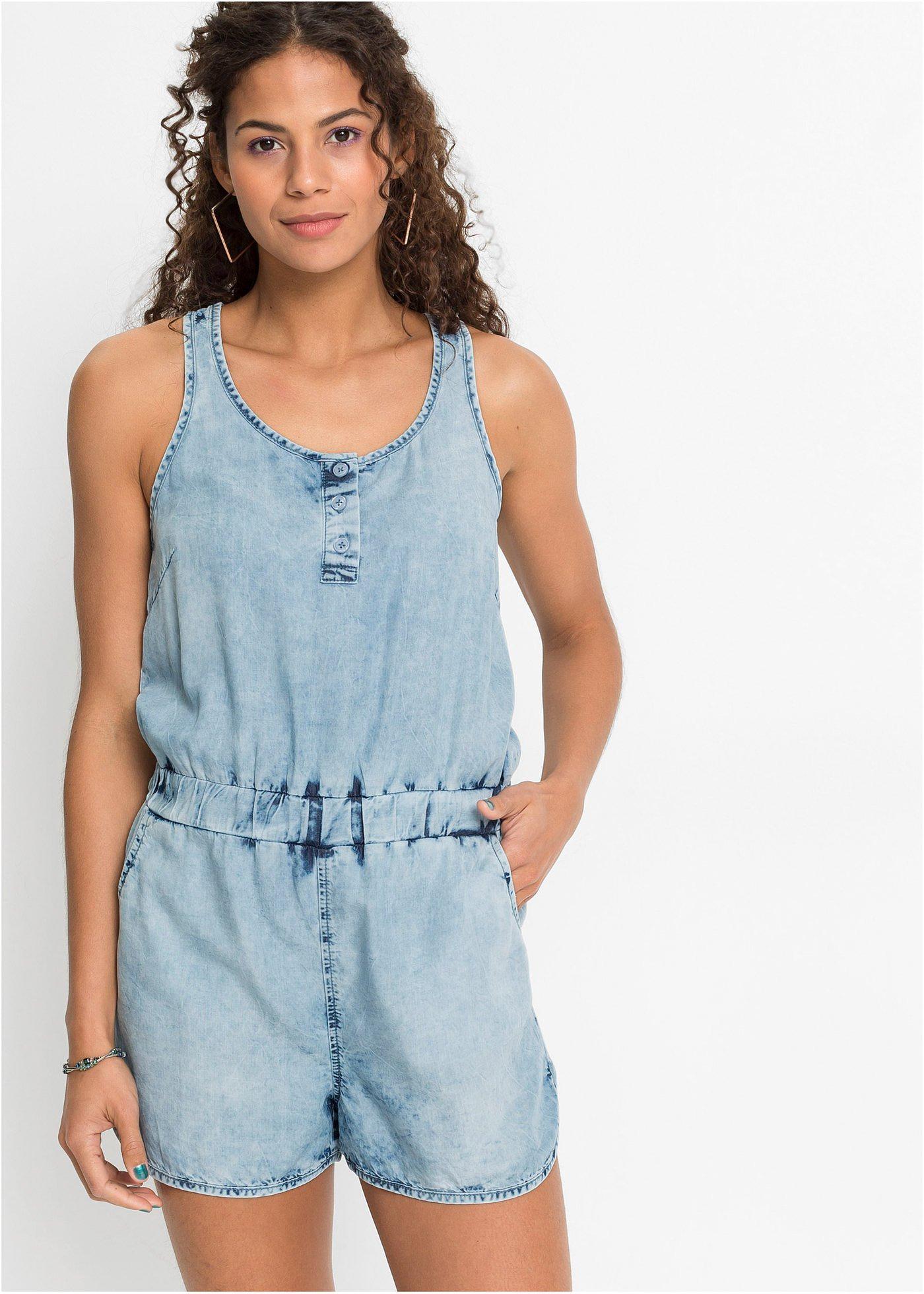 JeansJumpsuit mit Knopfleiste blue washed RAINBOW online bestellen bonprix.de