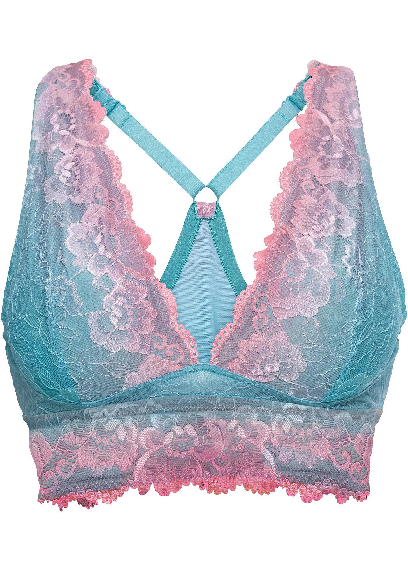 Biustonosz bustier z delikatną koronką w cieniowanych kolorach - Bonprix