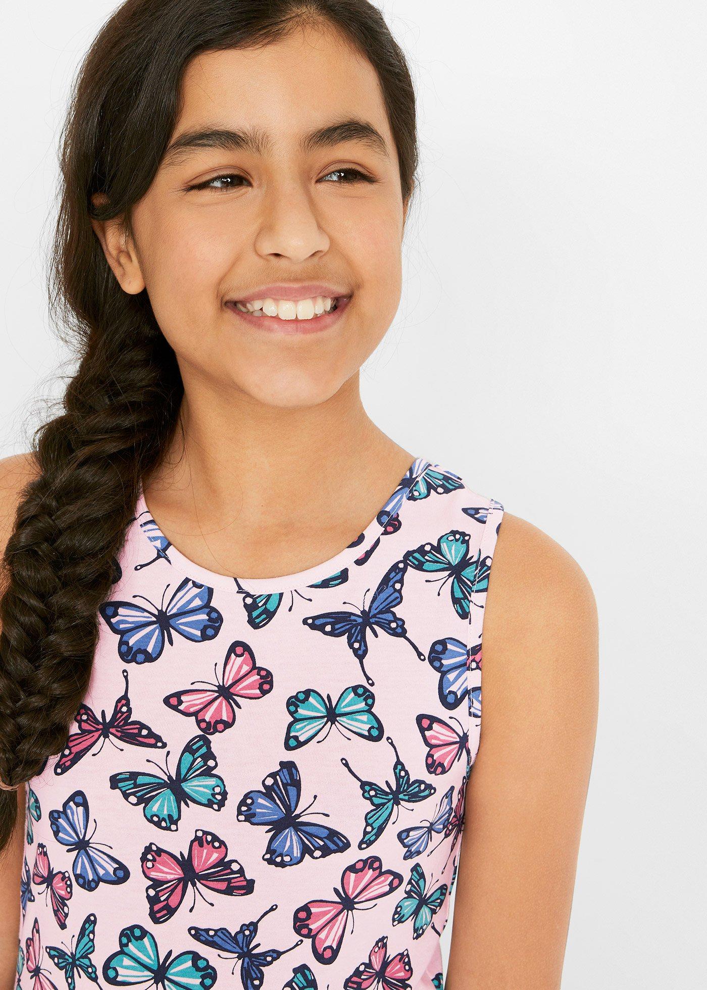 Sukienka dziewczęca z nadrukiem w motyle - Bonprix