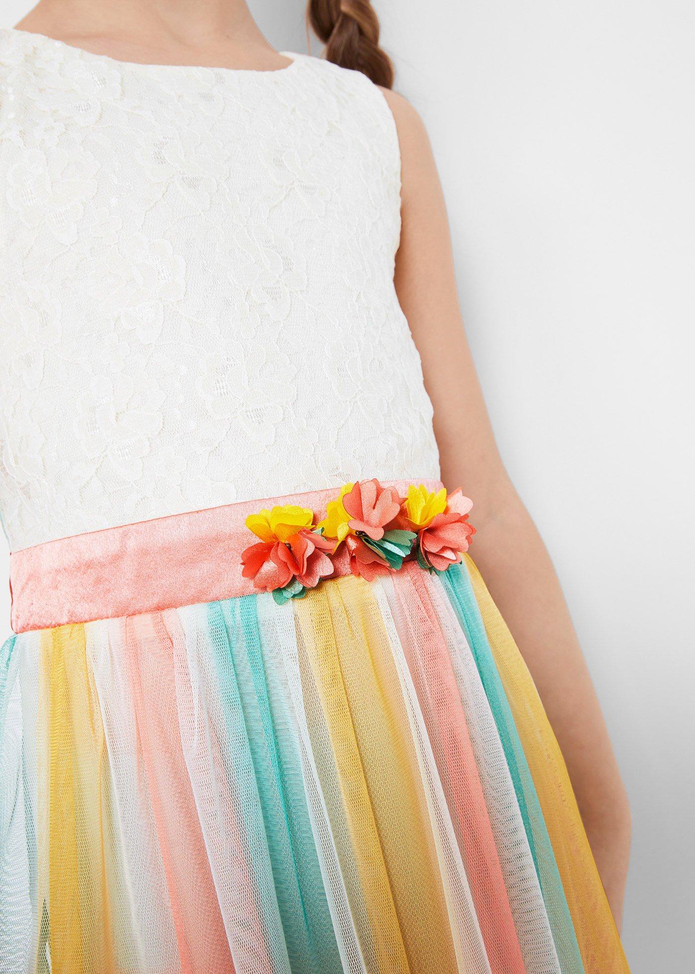 Sukienka midi z delikatnej koronki i tiulu - Bonprix